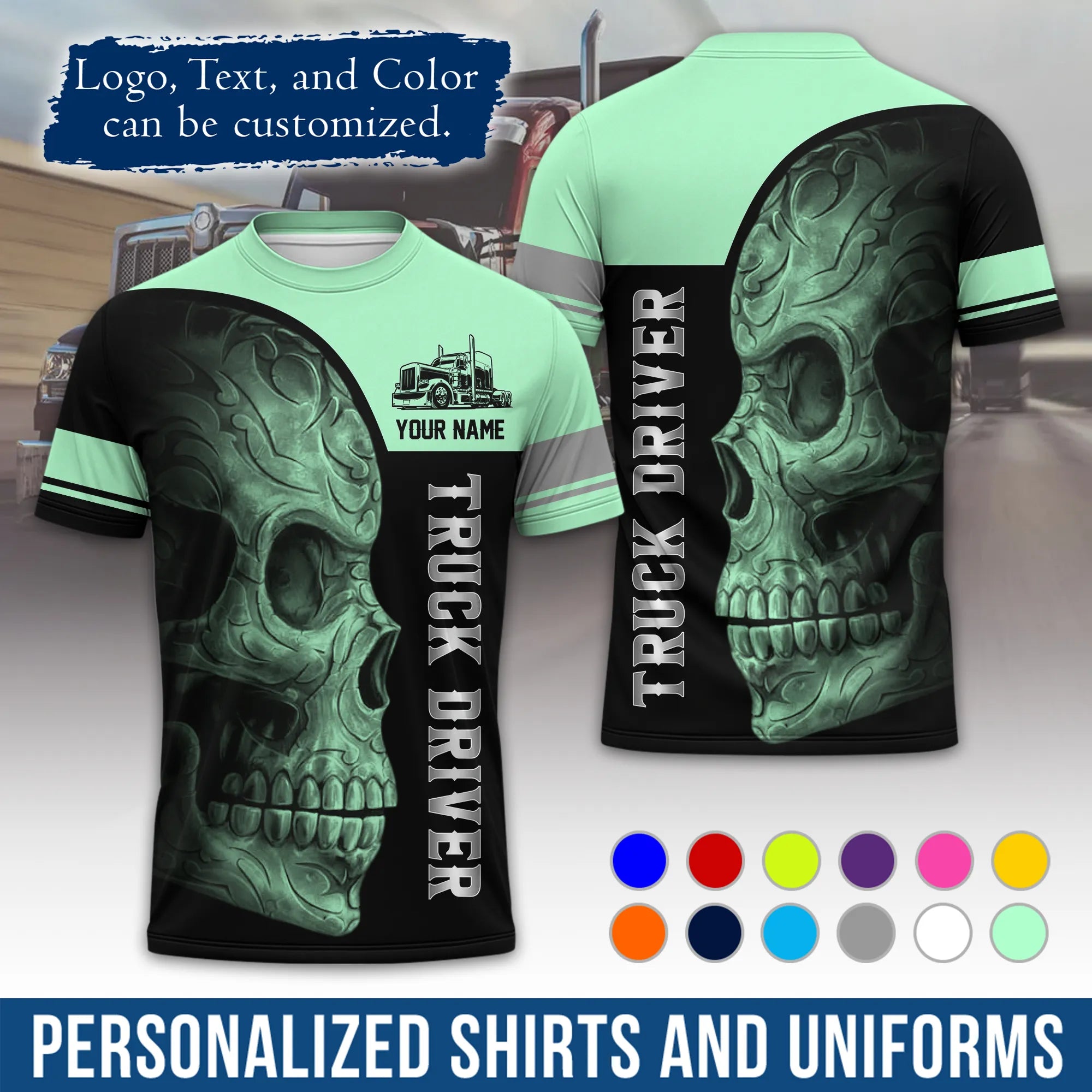 Custom Logo Trucker Apparel, Bulk Order Available, Personalized Gift for Trucking Business TRD07