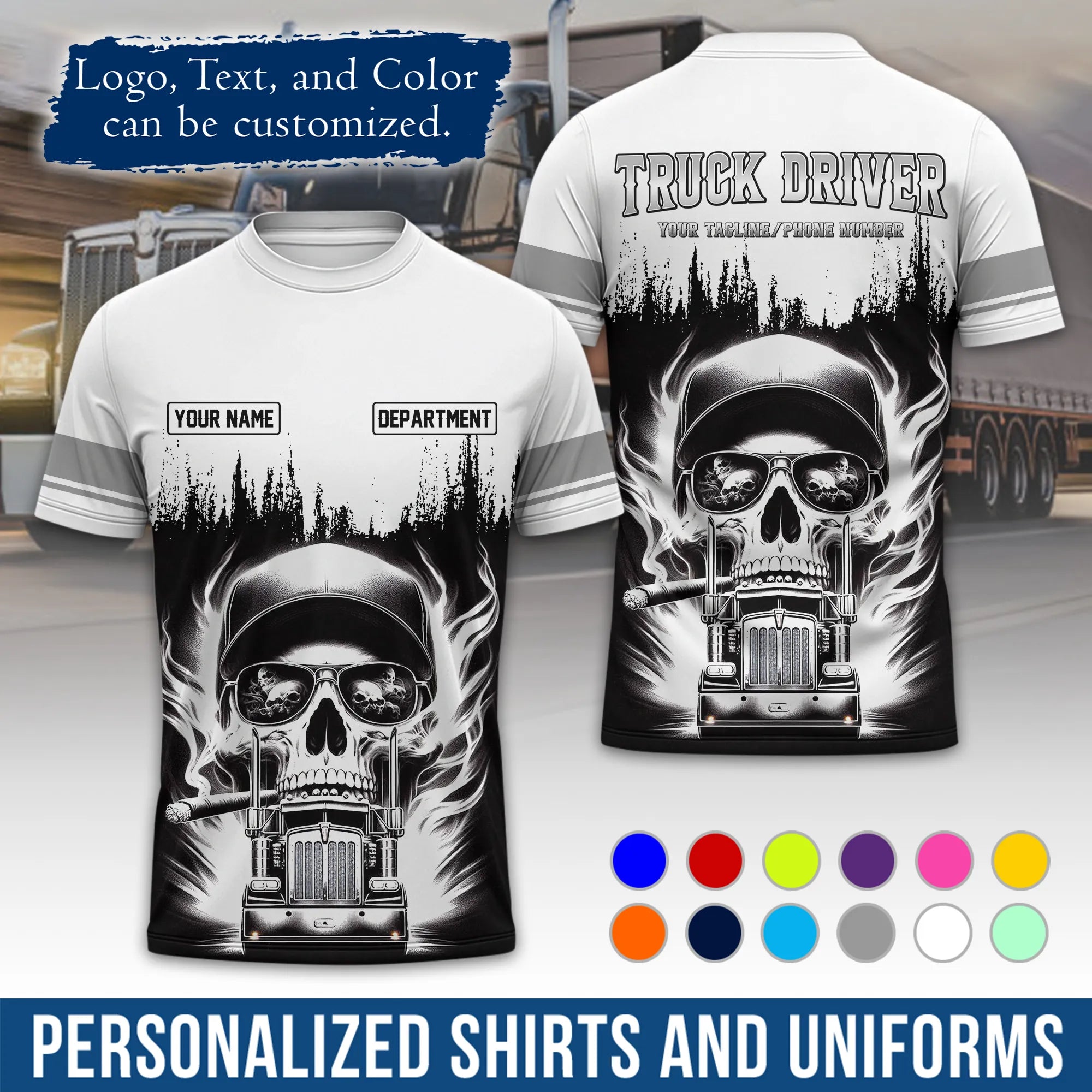 Custom Logo Trucker Apparel, Bulk Order Available, Personalized Gift for Trucking Business TRD01