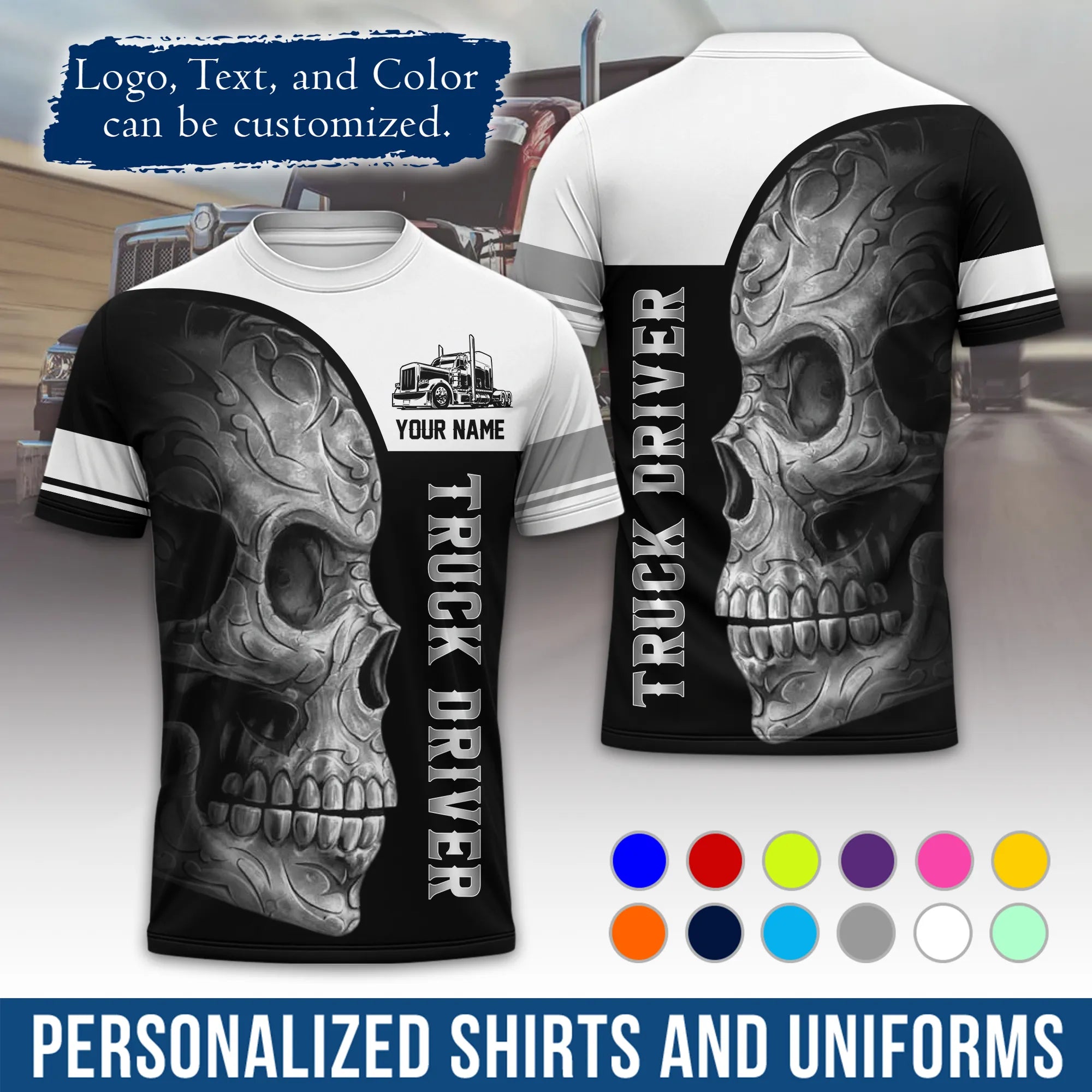 Custom Logo Trucker Apparel, Bulk Order Available, Personalized Gift for Trucking Business TRD07