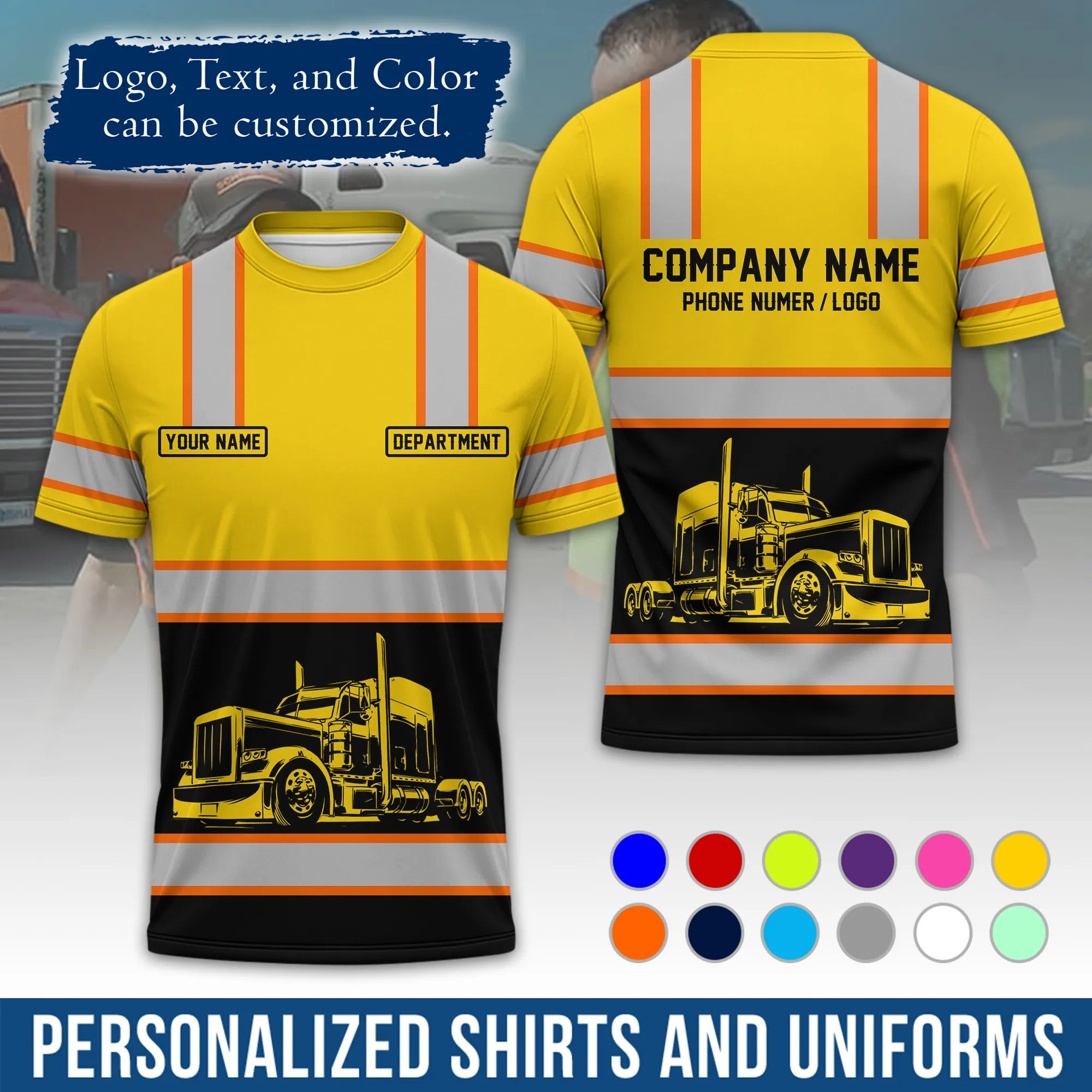 Custom Logo Trucker Apparel, Bulk Order Available, Personalized Gift for Trucking Business TRD03