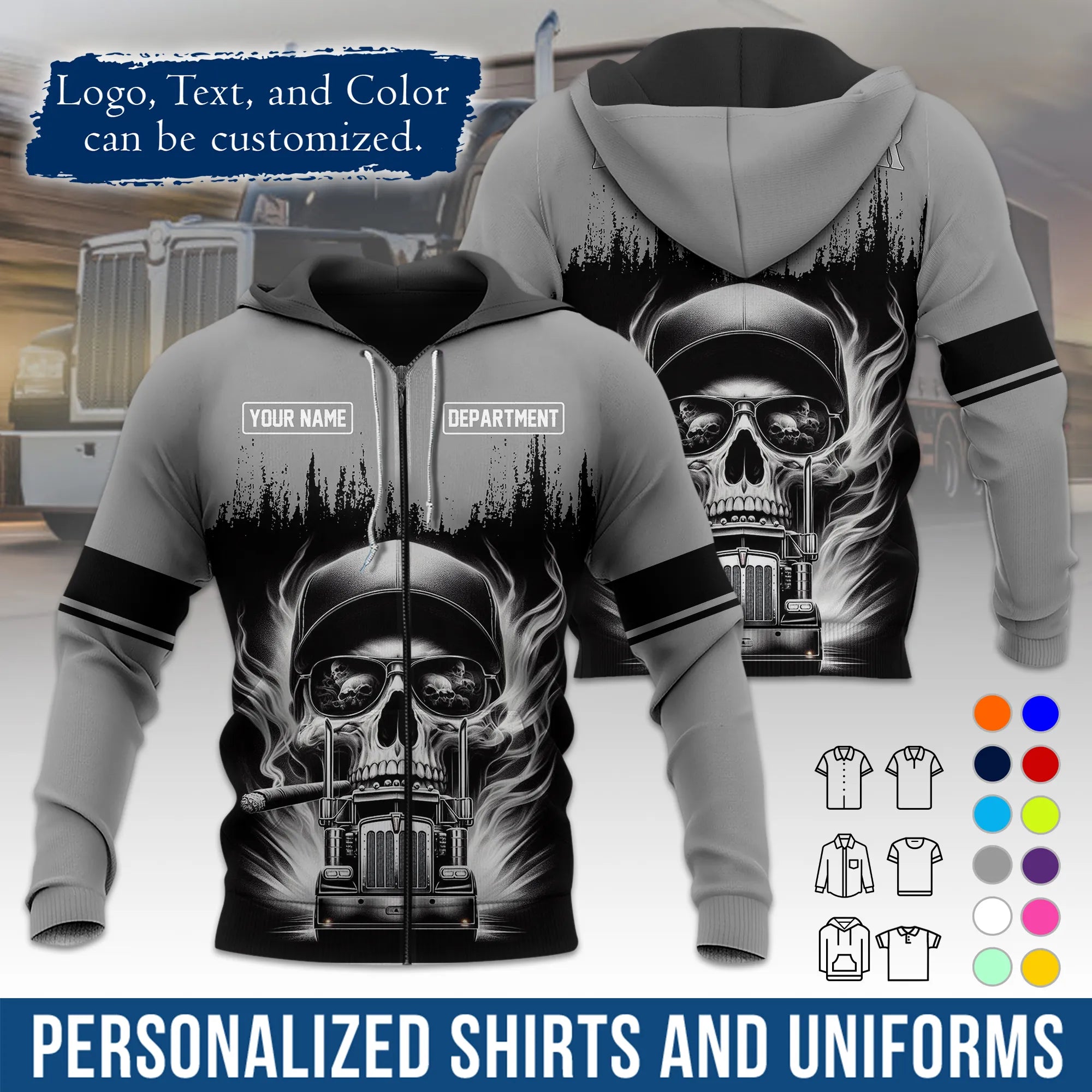 Custom Logo Trucker Apparel, Bulk Order Available, Personalized Gift for Trucking Business TRD01