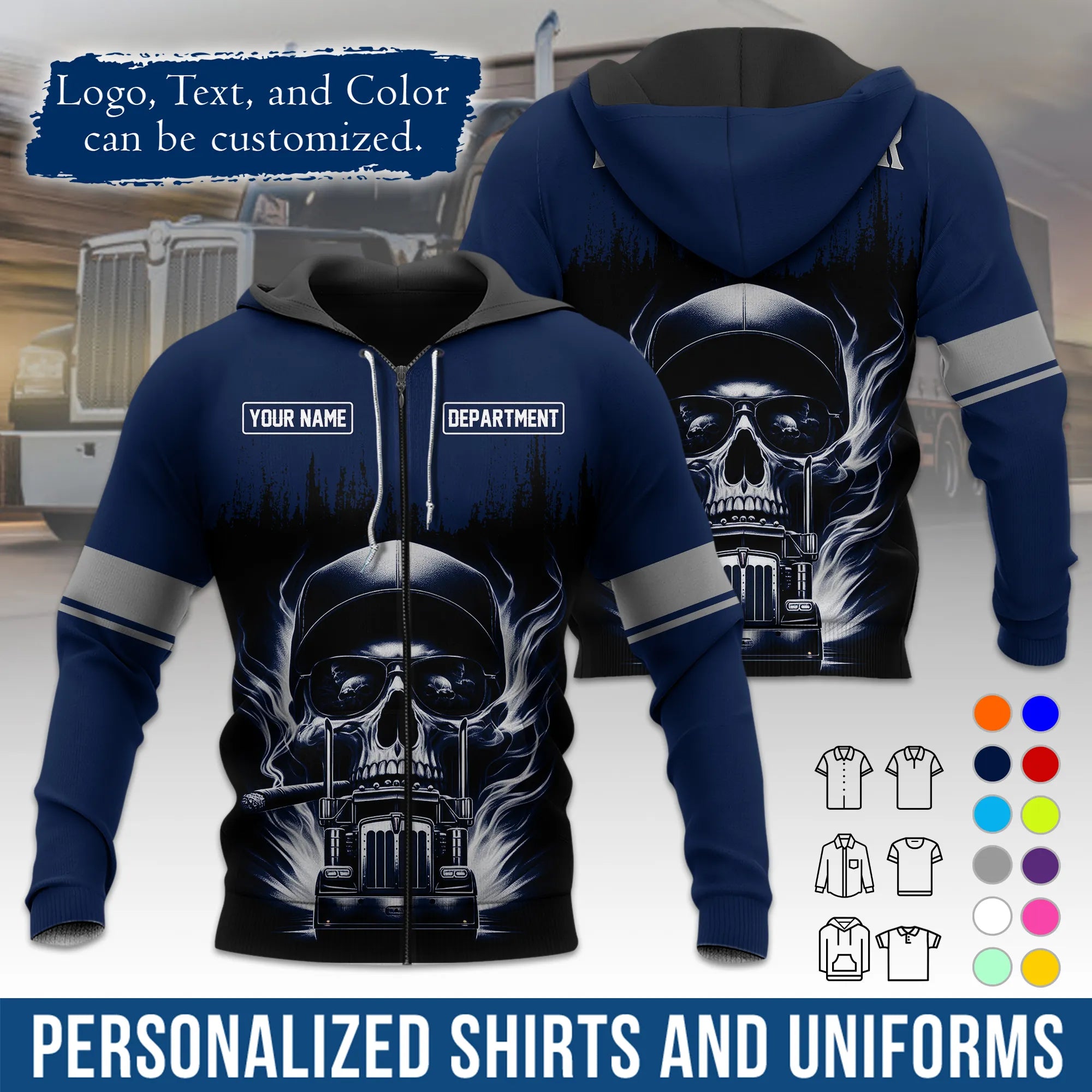 Custom Logo Trucker Apparel, Bulk Order Available, Personalized Gift for Trucking Business TRD01