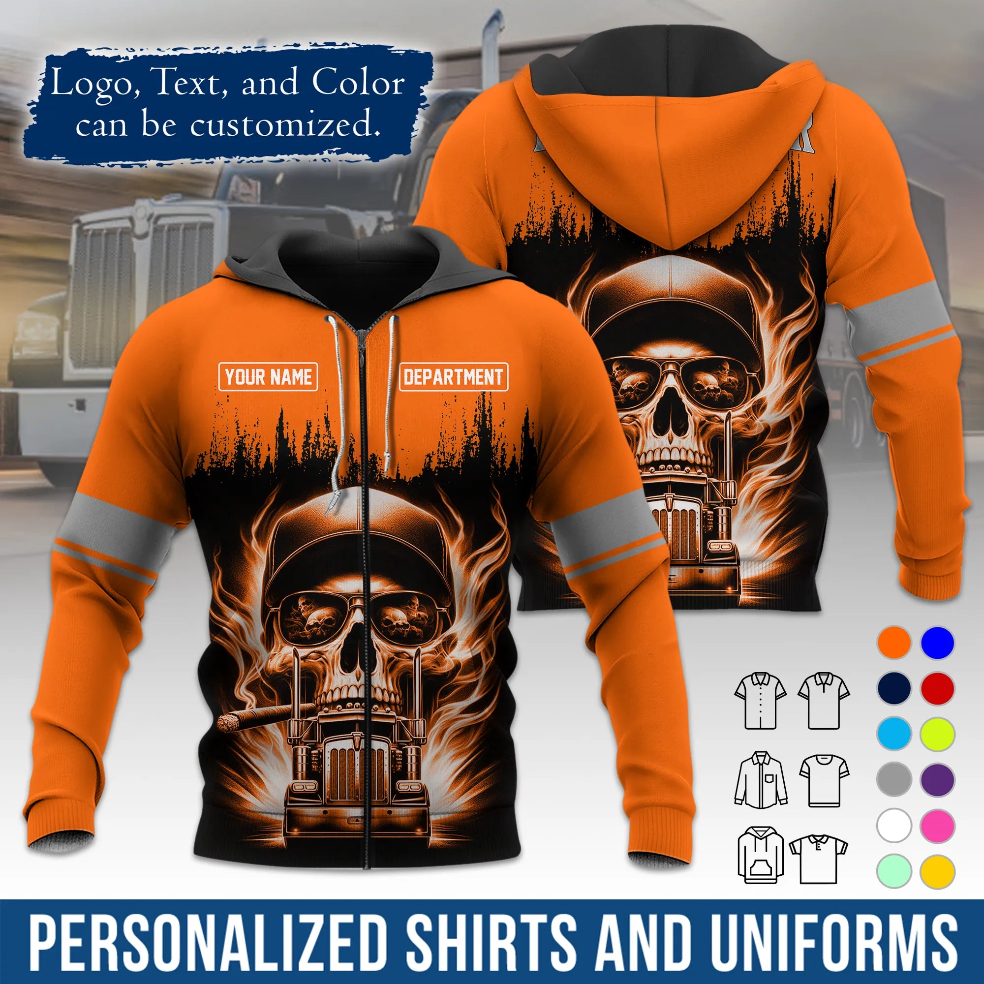 Custom Logo Trucker Apparel, Bulk Order Available, Personalized Gift for Trucking Business TRD01