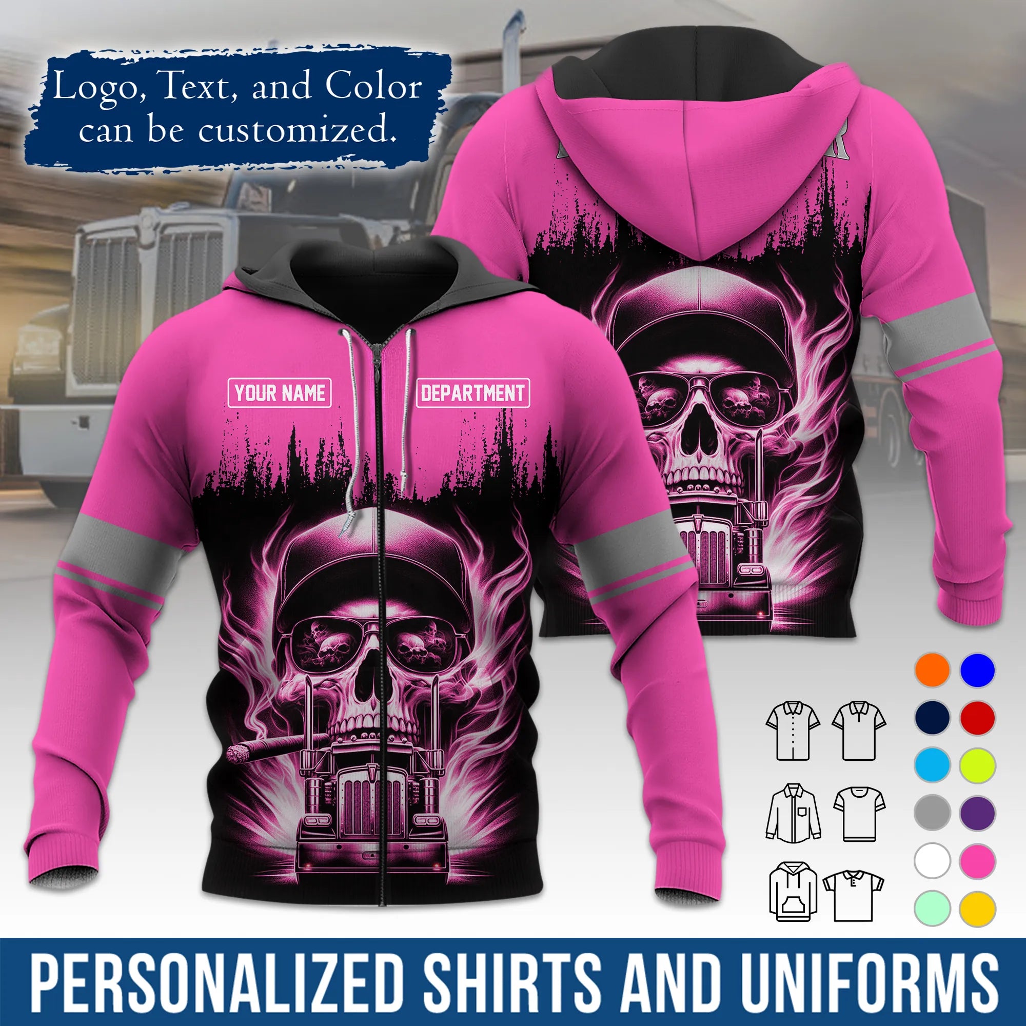 Custom Logo Trucker Apparel, Bulk Order Available, Personalized Gift for Trucking Business TRD01