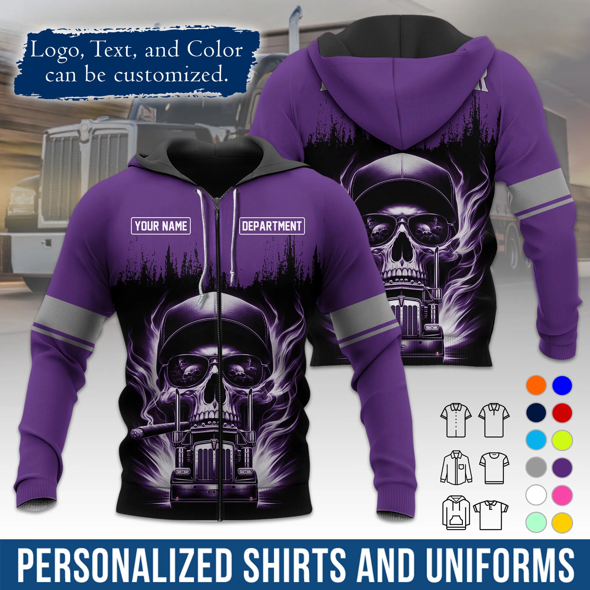 Custom Logo Trucker Apparel, Bulk Order Available, Personalized Gift for Trucking Business TRD01