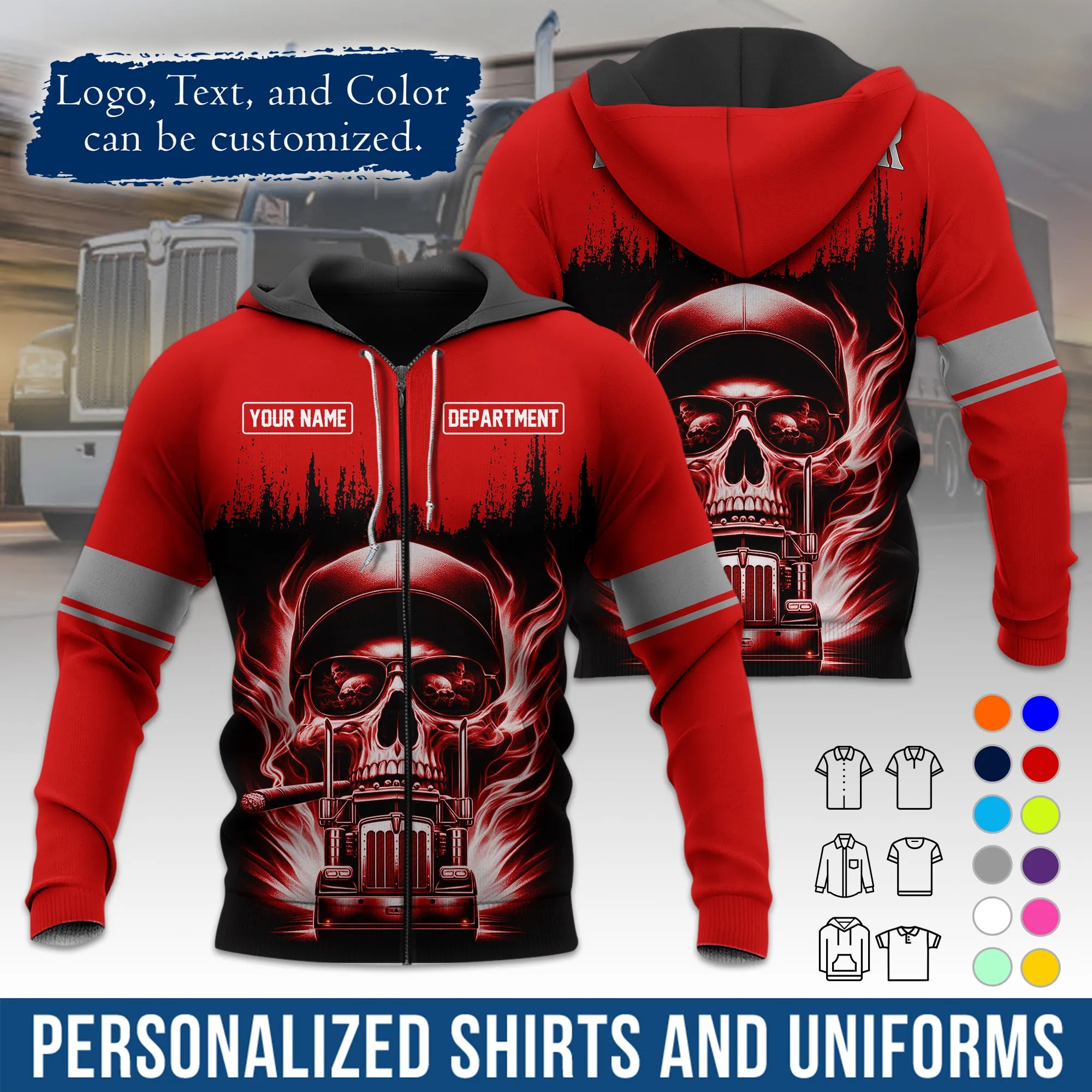 Custom Logo Trucker Apparel, Bulk Order Available, Personalized Gift for Trucking Business TRD01