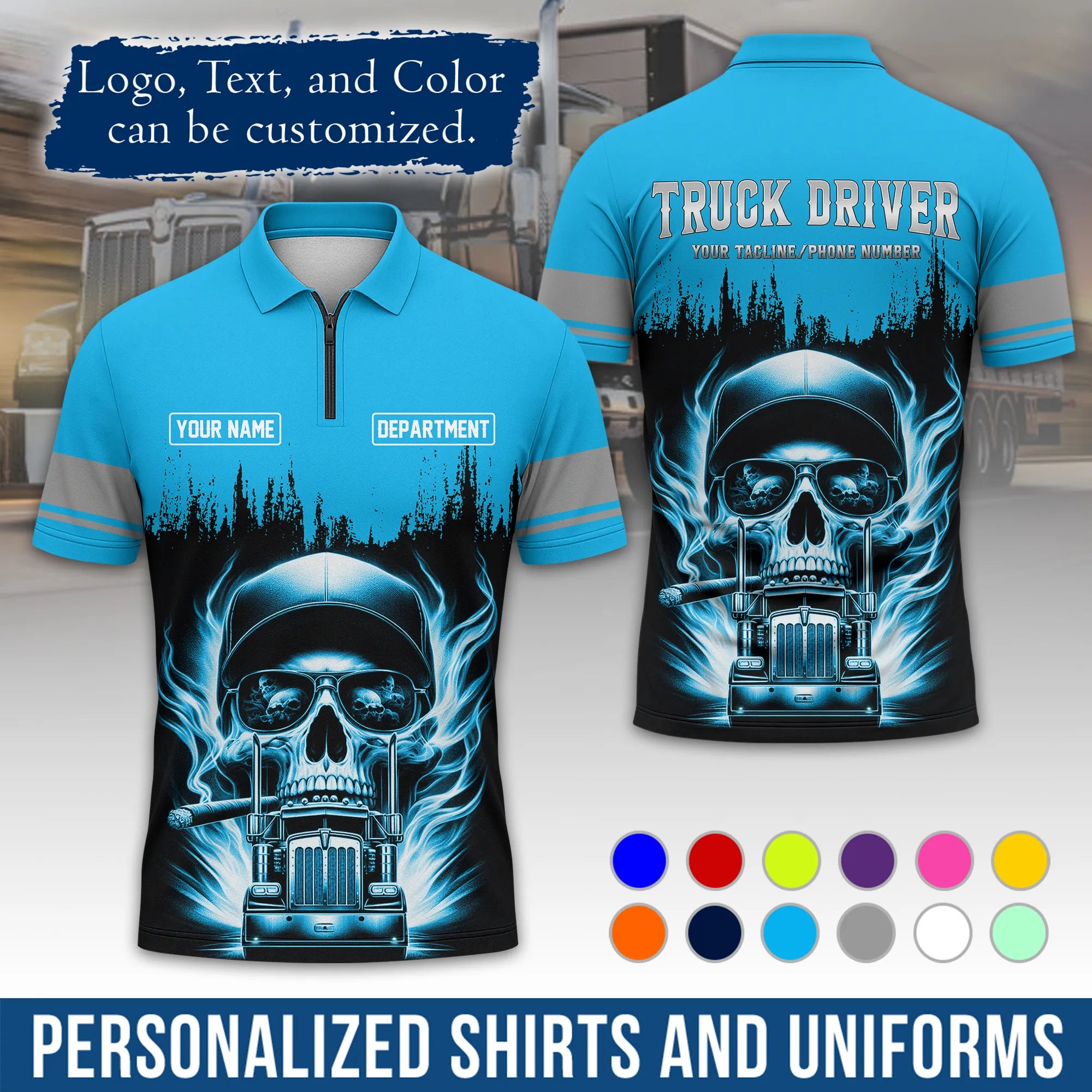 Custom Logo Trucker Apparel, Bulk Order Available, Personalized Gift for Trucking Business TRD01