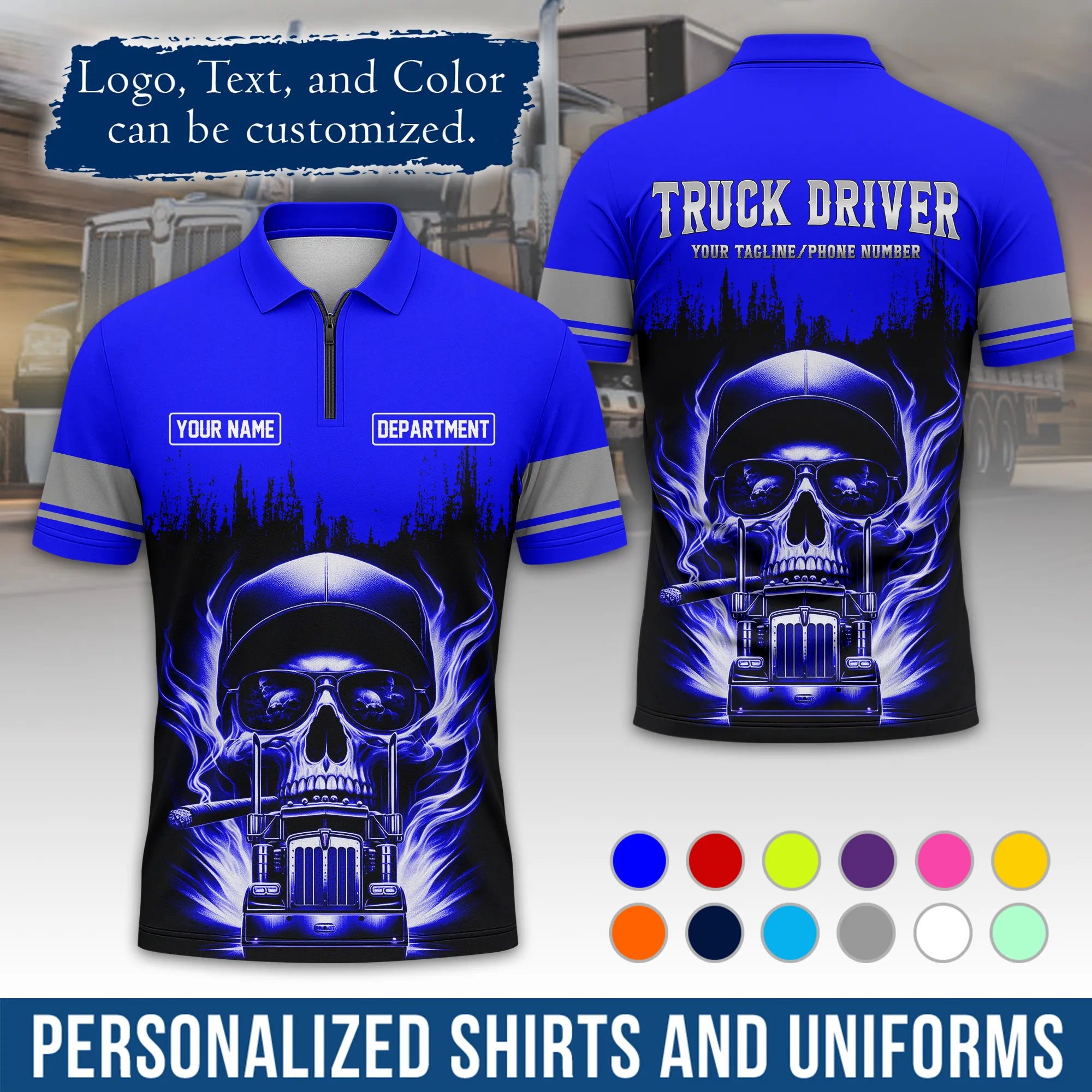 Custom Logo Trucker Apparel, Bulk Order Available, Personalized Gift for Trucking Business TRD01