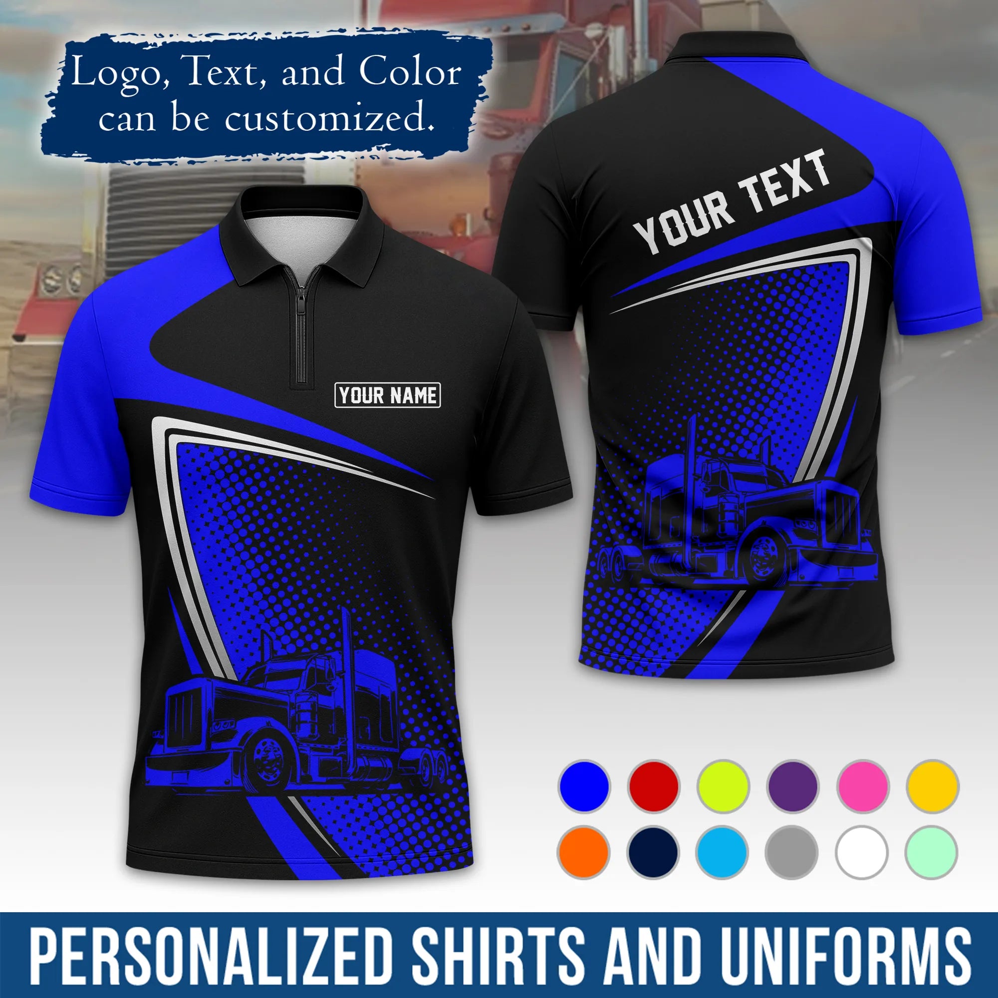 Custom Logo Trucker Apparel, Bulk Order Available, Personalized Gift for Trucking Business TRD02