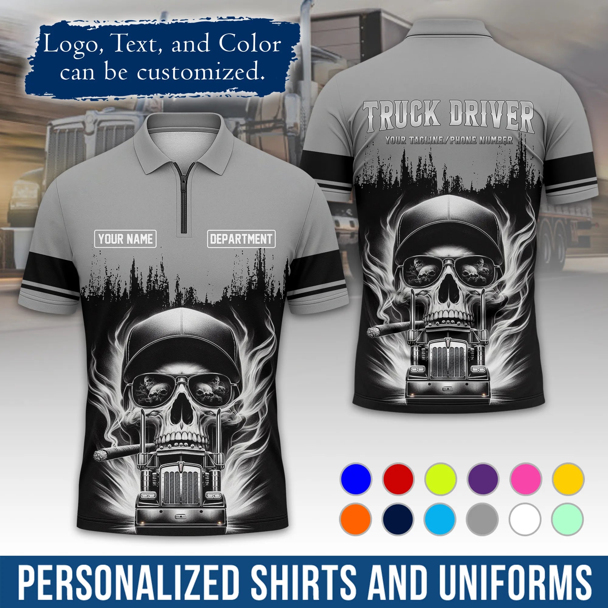 Custom Logo Trucker Apparel, Bulk Order Available, Personalized Gift for Trucking Business TRD01