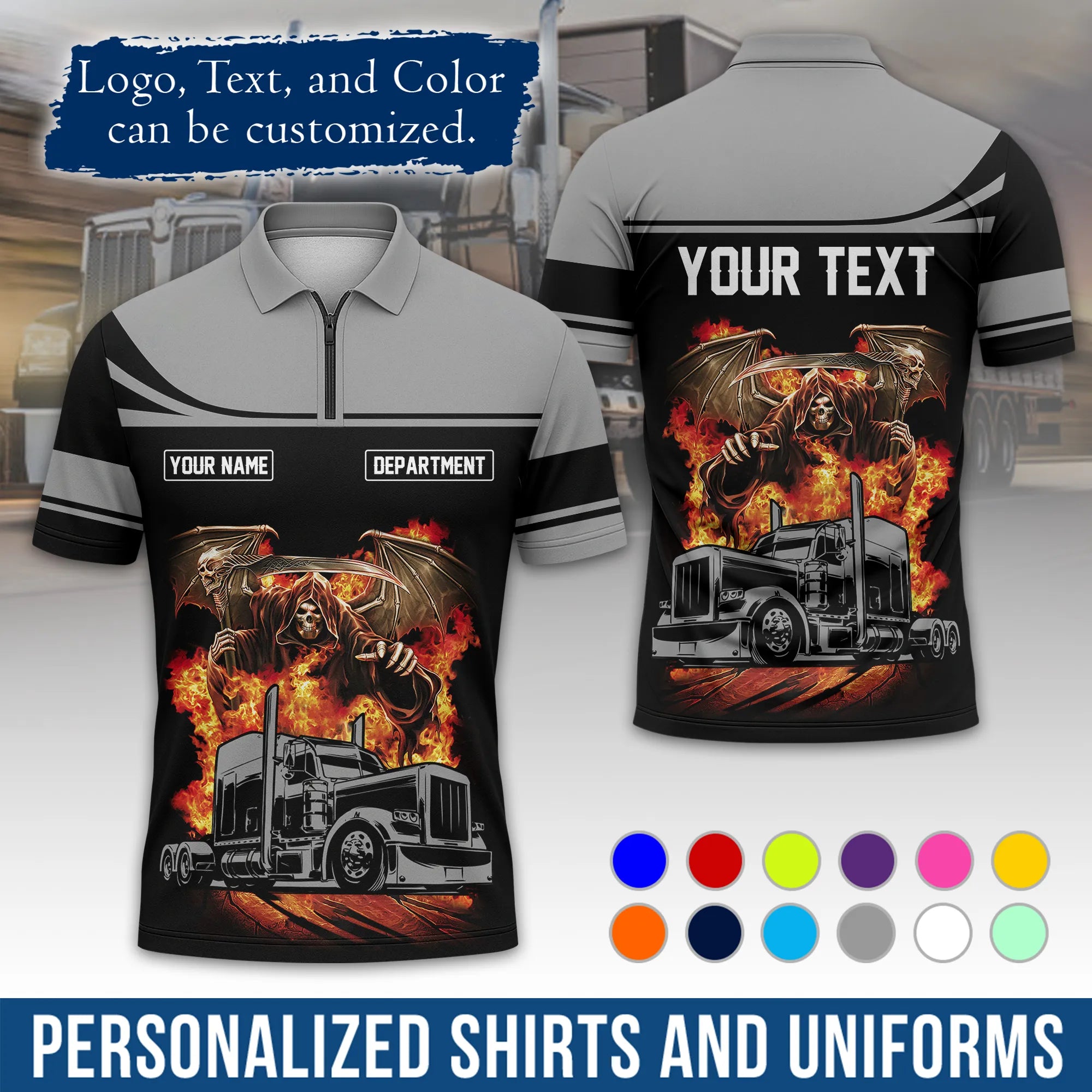 Custom Logo Trucker Apparel, Bulk Order Available, Personalized Gift for Trucking Business TRD04