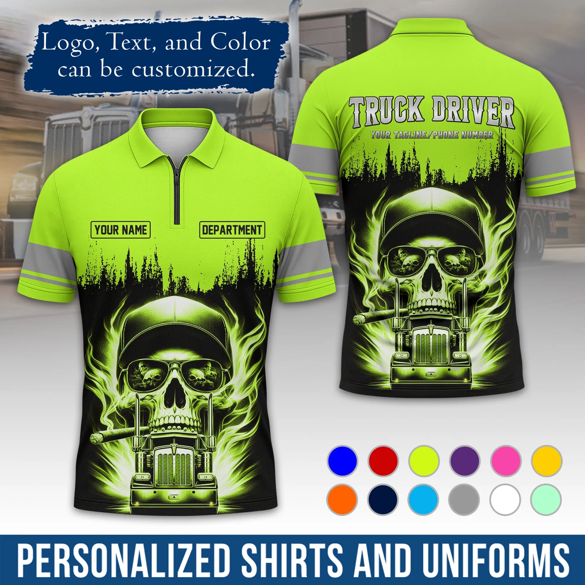 Custom Logo Trucker Apparel, Bulk Order Available, Personalized Gift for Trucking Business TRD01