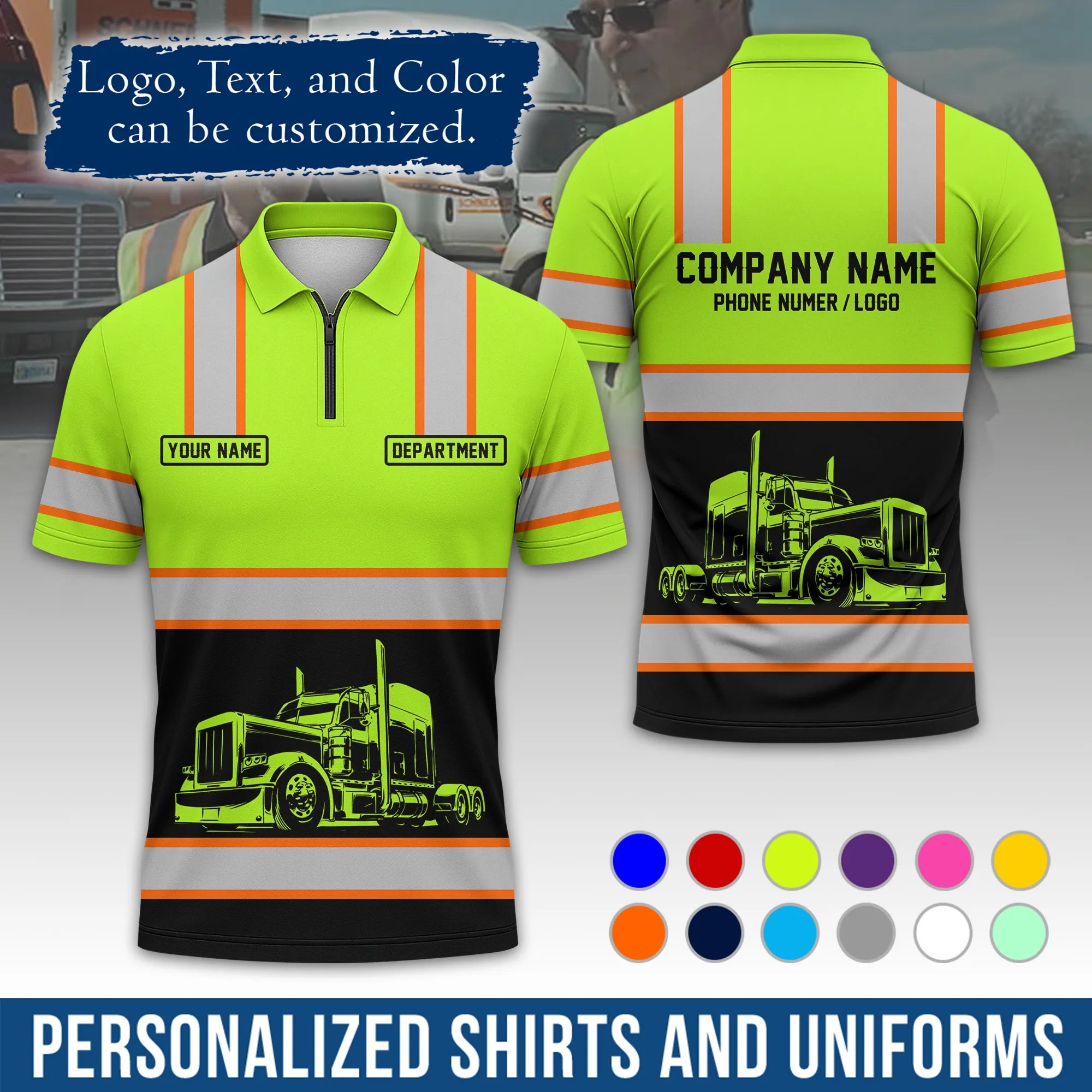 Custom Logo Trucker Apparel, Bulk Order Available, Personalized Gift for Trucking Business TRD03
