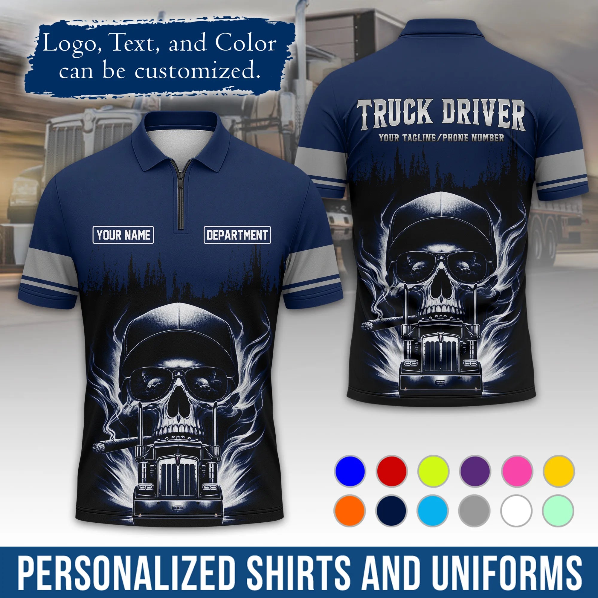 Custom Logo Trucker Apparel, Bulk Order Available, Personalized Gift for Trucking Business TRD01