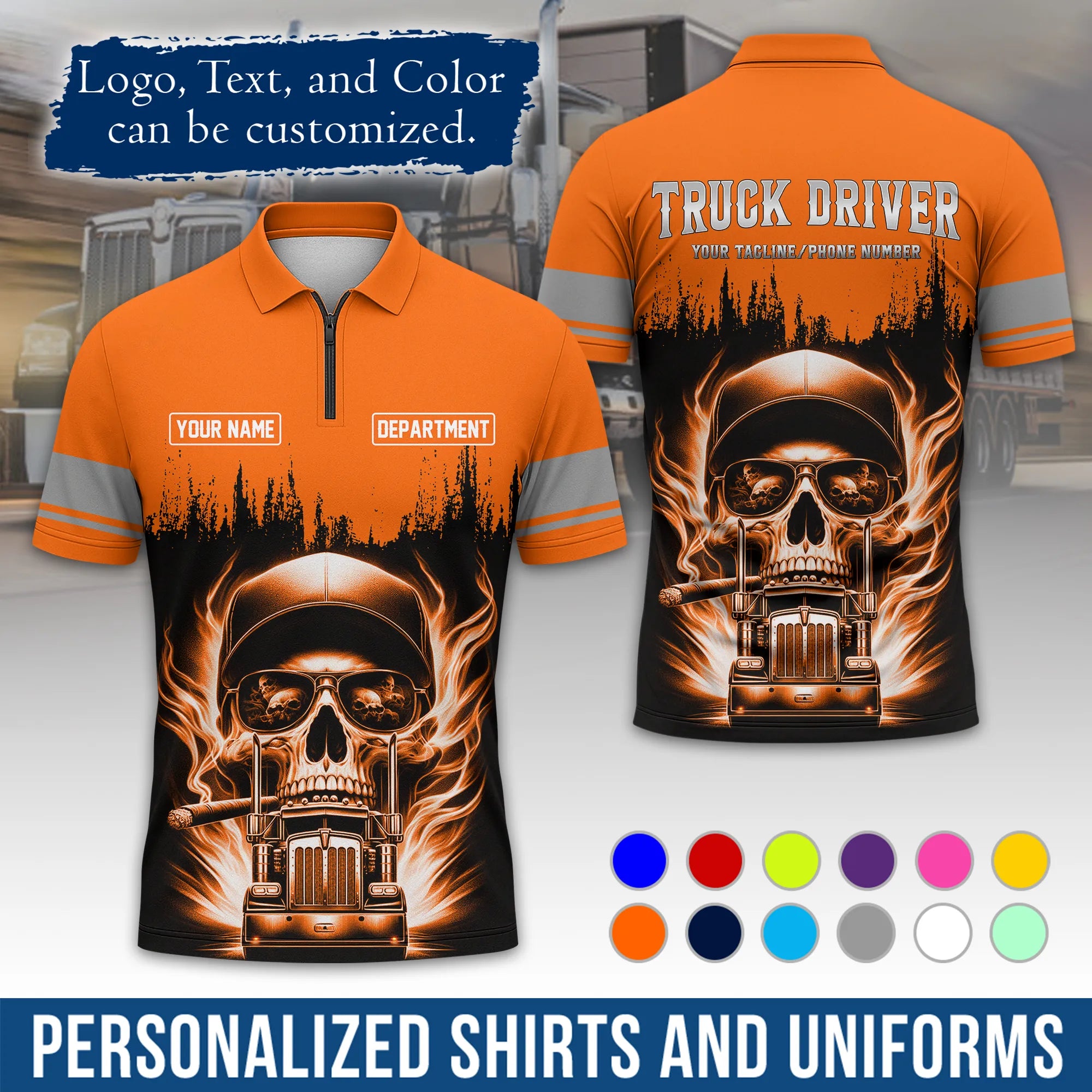 Custom Logo Trucker Apparel, Bulk Order Available, Personalized Gift for Trucking Business TRD01