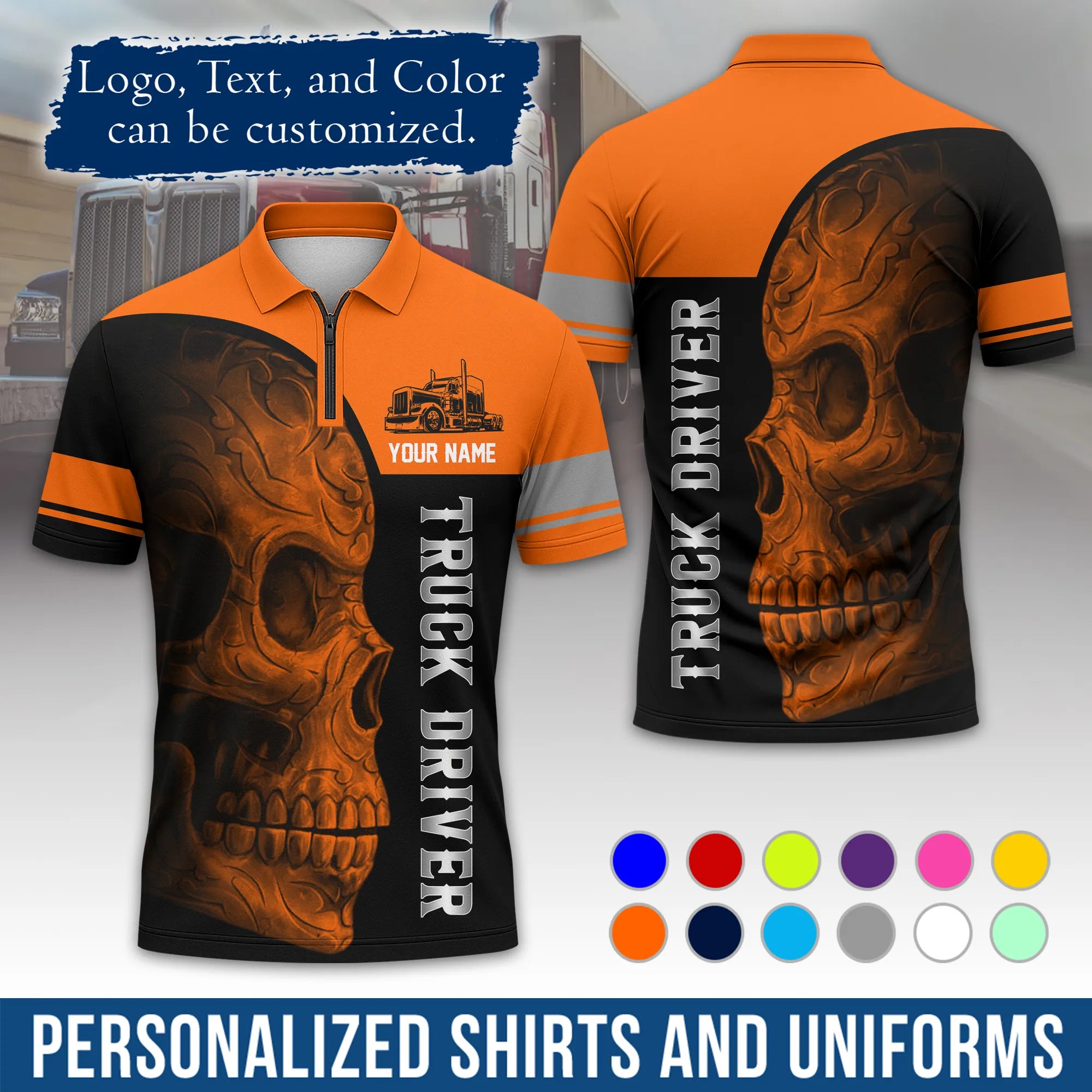 Custom Logo Trucker Apparel, Bulk Order Available, Personalized Gift for Trucking Business TRD07