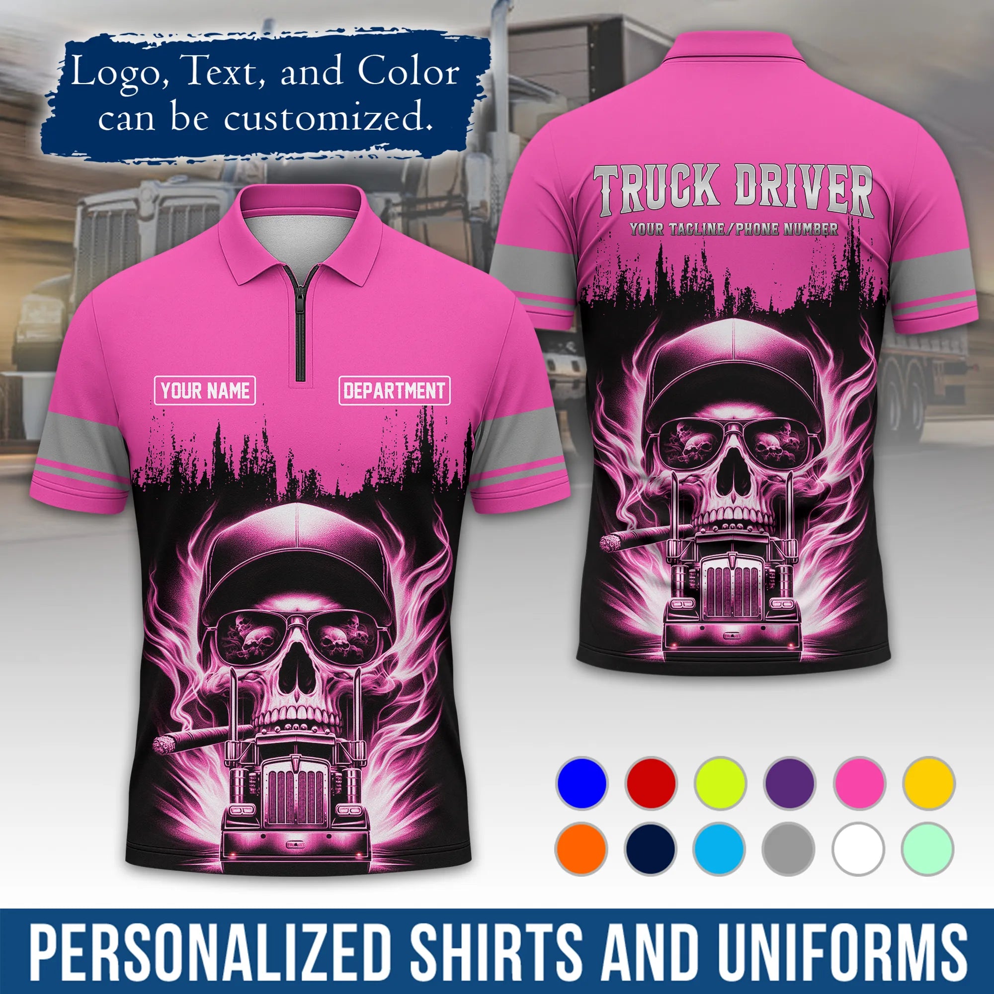 Custom Logo Trucker Apparel, Bulk Order Available, Personalized Gift for Trucking Business TRD01