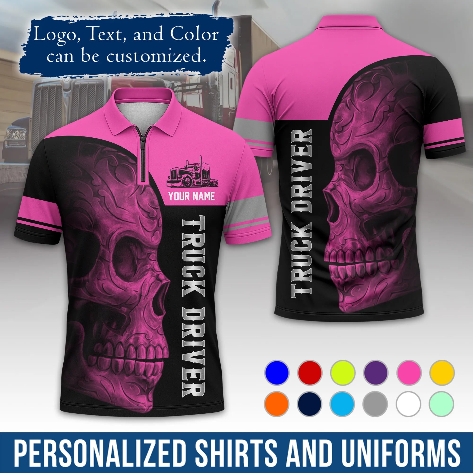 Custom Logo Trucker Apparel, Bulk Order Available, Personalized Gift for Trucking Business TRD07