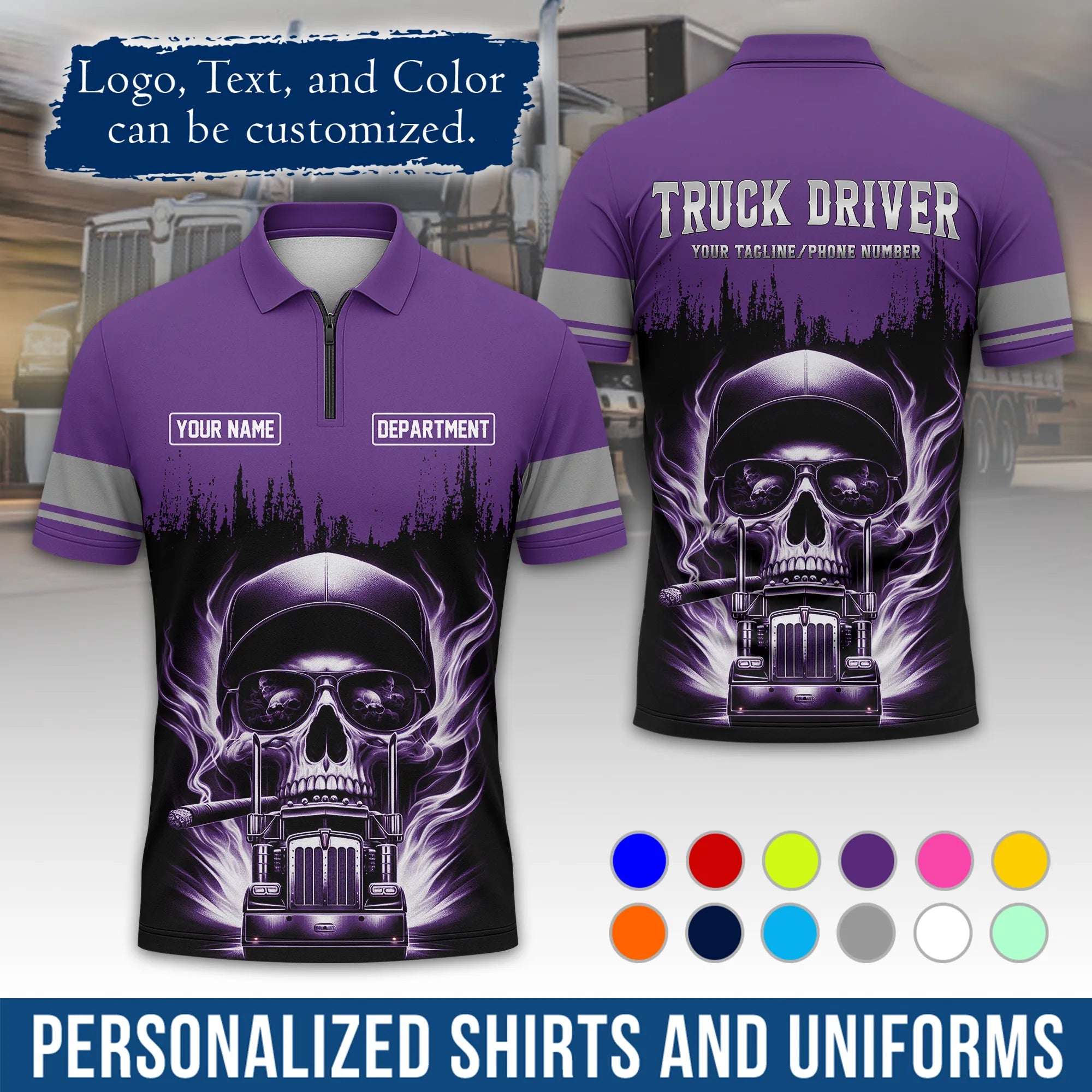 Custom Logo Trucker Apparel, Bulk Order Available, Personalized Gift for Trucking Business TRD01