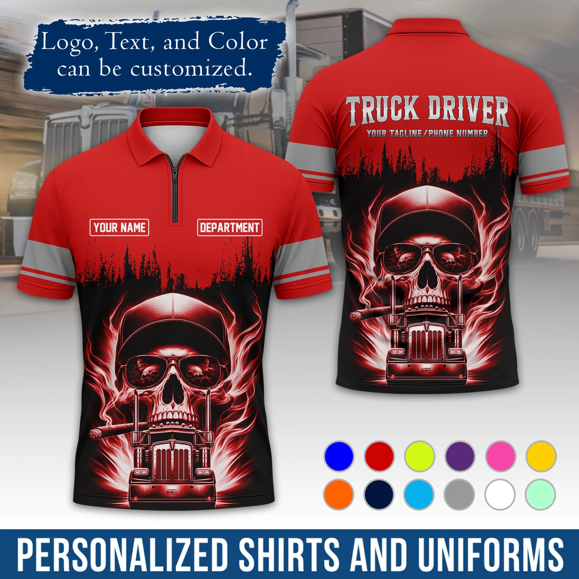 Custom Logo Trucker Apparel, Bulk Order Available, Personalized Gift for Trucking Business TRD01