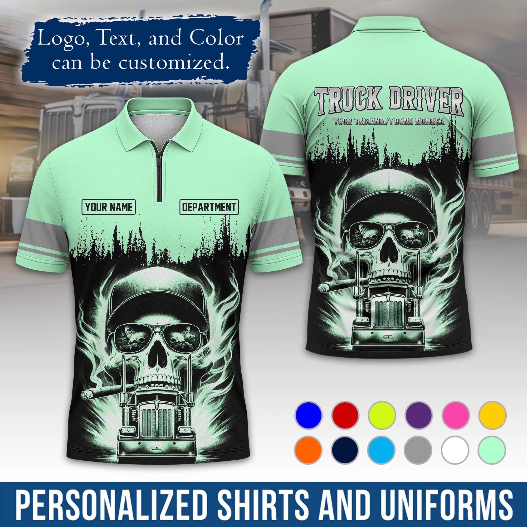 Custom Logo Trucker Apparel, Bulk Order Available, Personalized Gift for Trucking Business TRD01