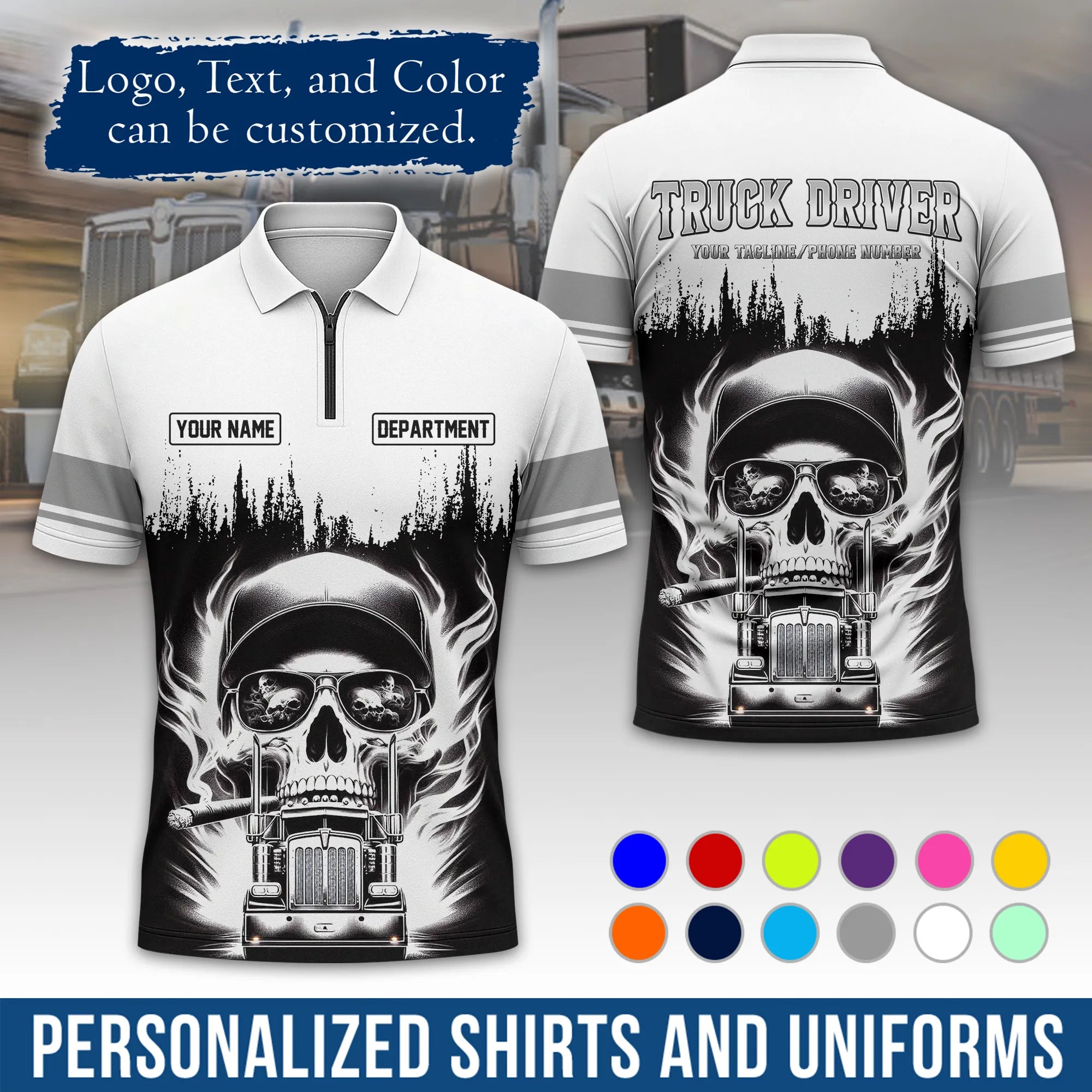 Custom Logo Trucker Apparel, Bulk Order Available, Personalized Gift for Trucking Business TRD01