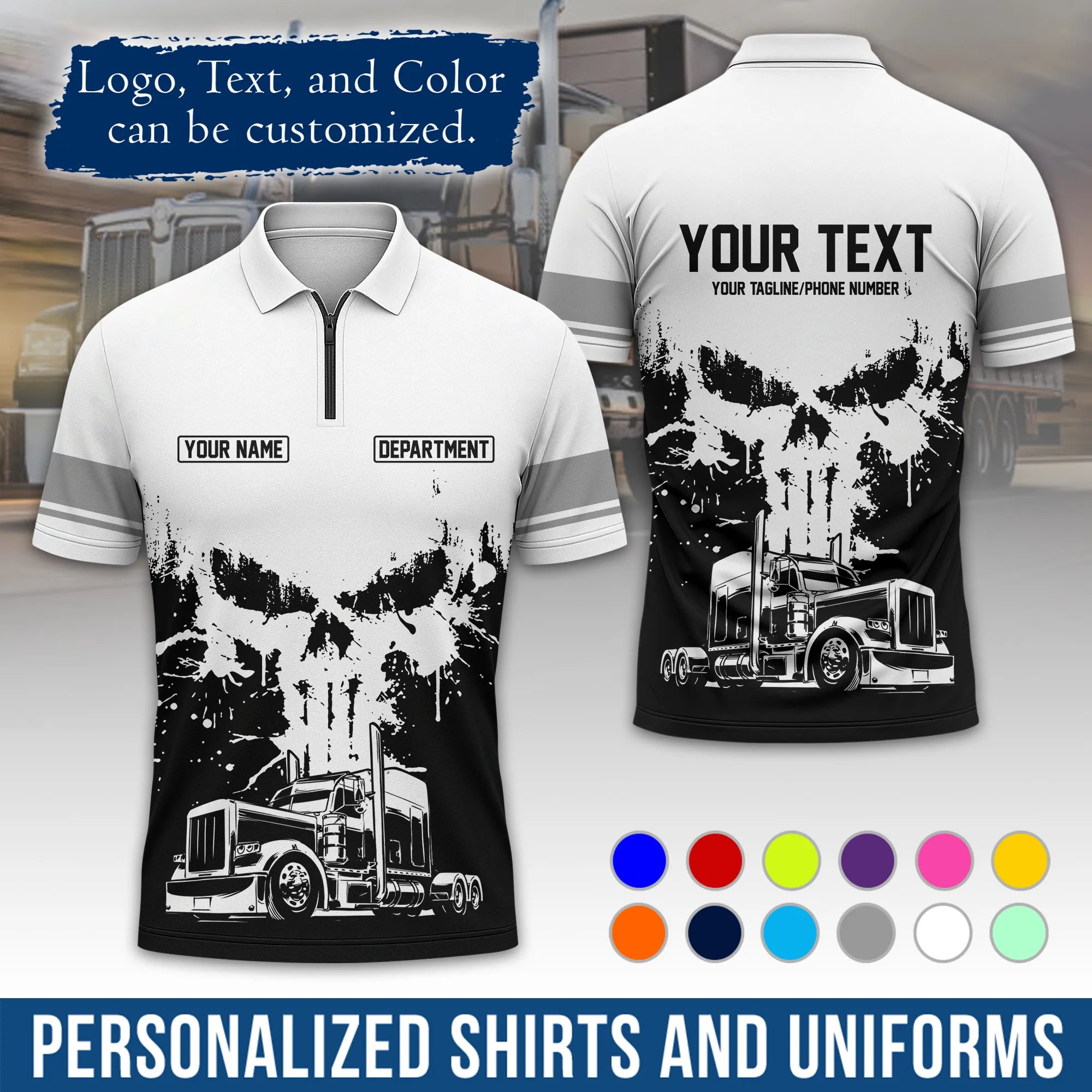 Custom Logo Trucker Apparel, Bulk Order Available, Personalized Gift for Trucking Business TRD05