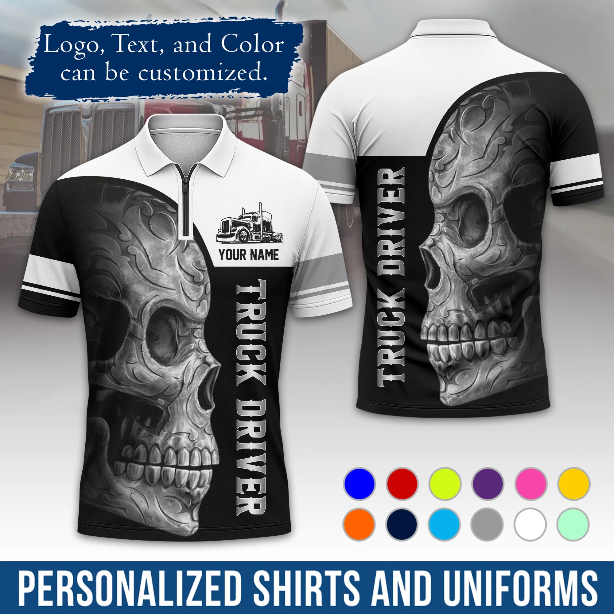 Custom Logo Trucker Apparel, Bulk Order Available, Personalized Gift for Trucking Business TRD07