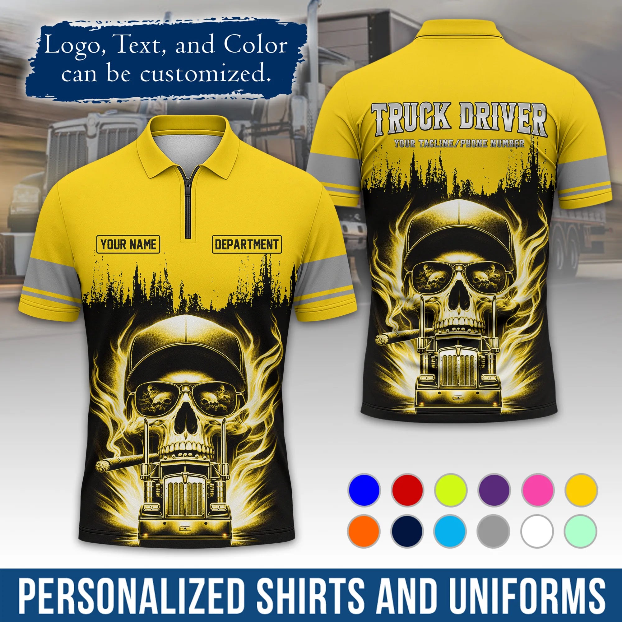 Custom Logo Trucker Apparel, Bulk Order Available, Personalized Gift for Trucking Business TRD01