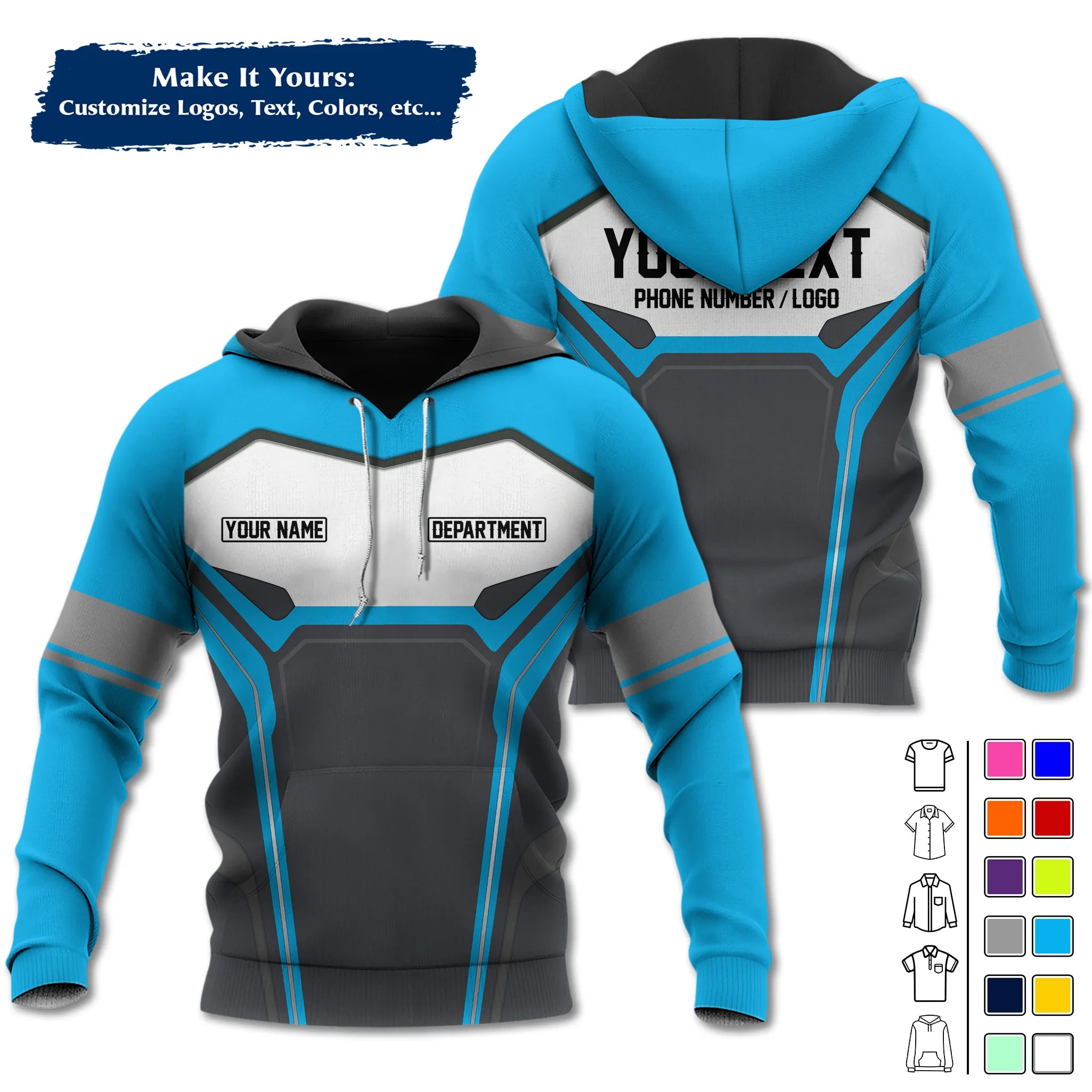 Custom Work Shirt & Uniform – Personalized with Company Logo, Name & Contact Inf UNF15