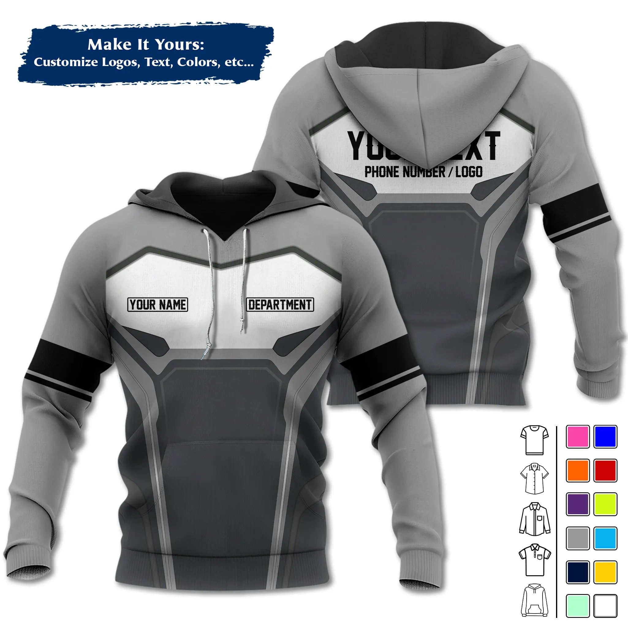 Custom Work Shirt & Uniform – Personalized with Company Logo, Name & Contact Inf UNF15