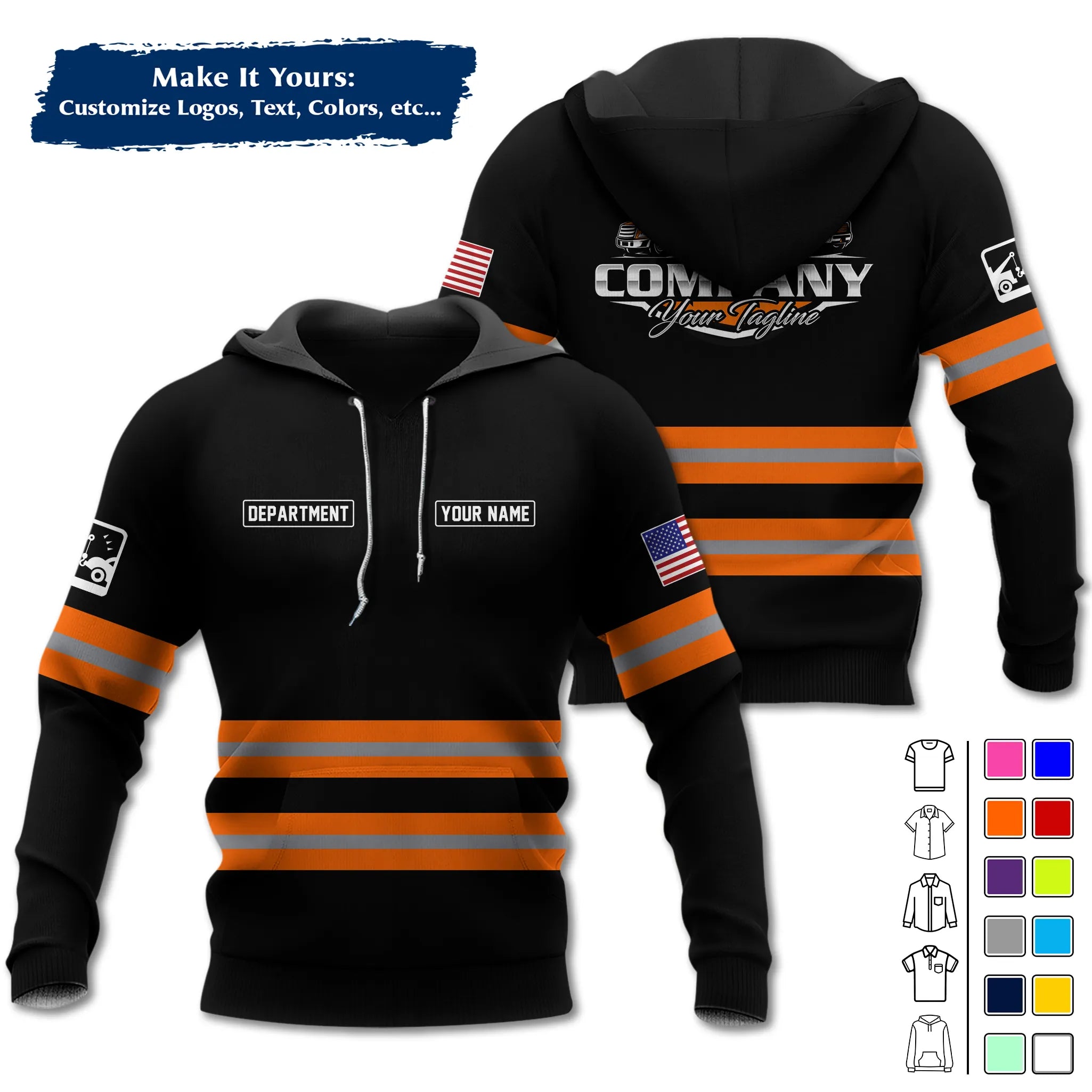 Custom Logo Trucker Apparel, Bulk Order Available, Personalized Gift for Trucking Business TRD11