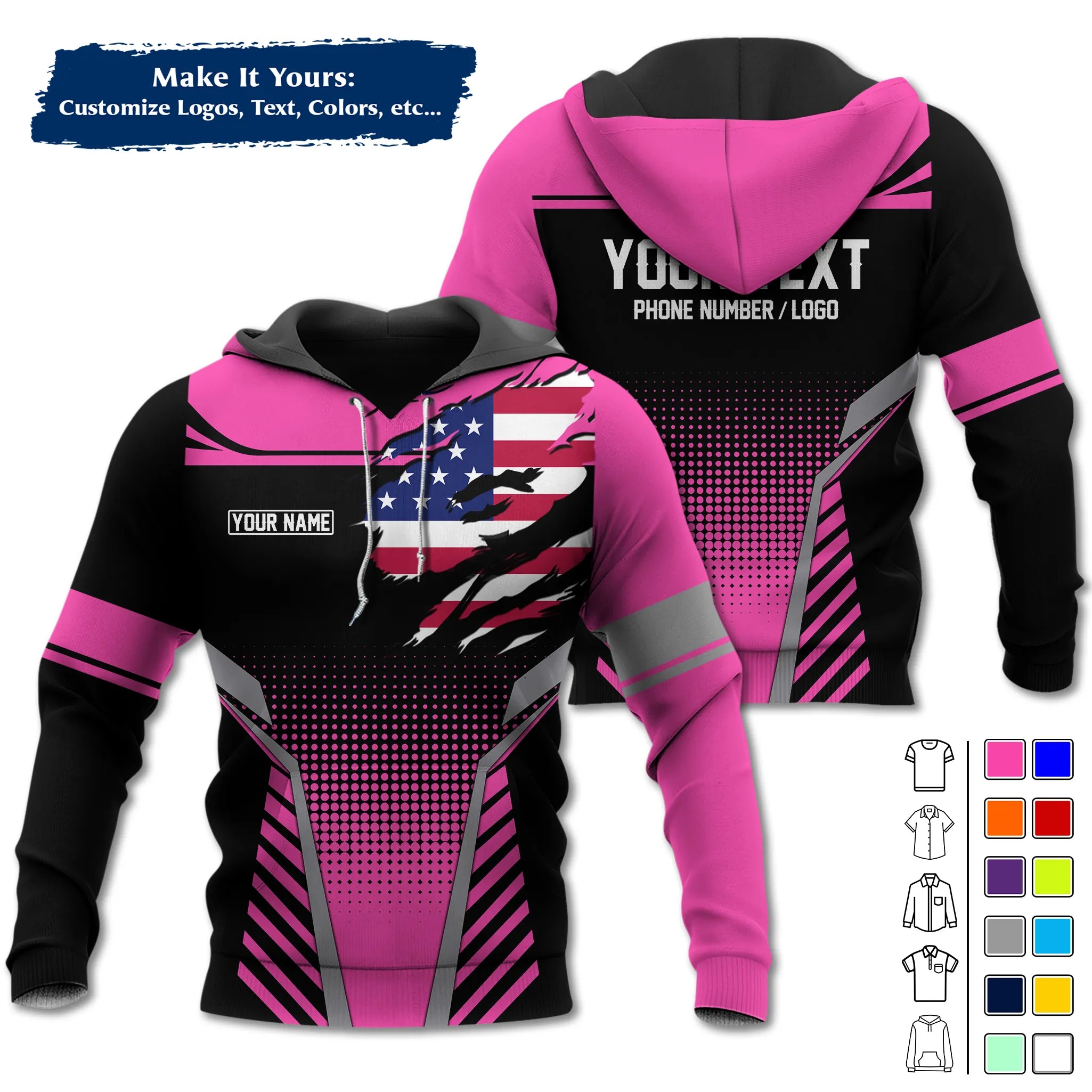 Custom Work Shirt & Uniform – Personalized with Company Logo, Name & Contact Inf UNF14