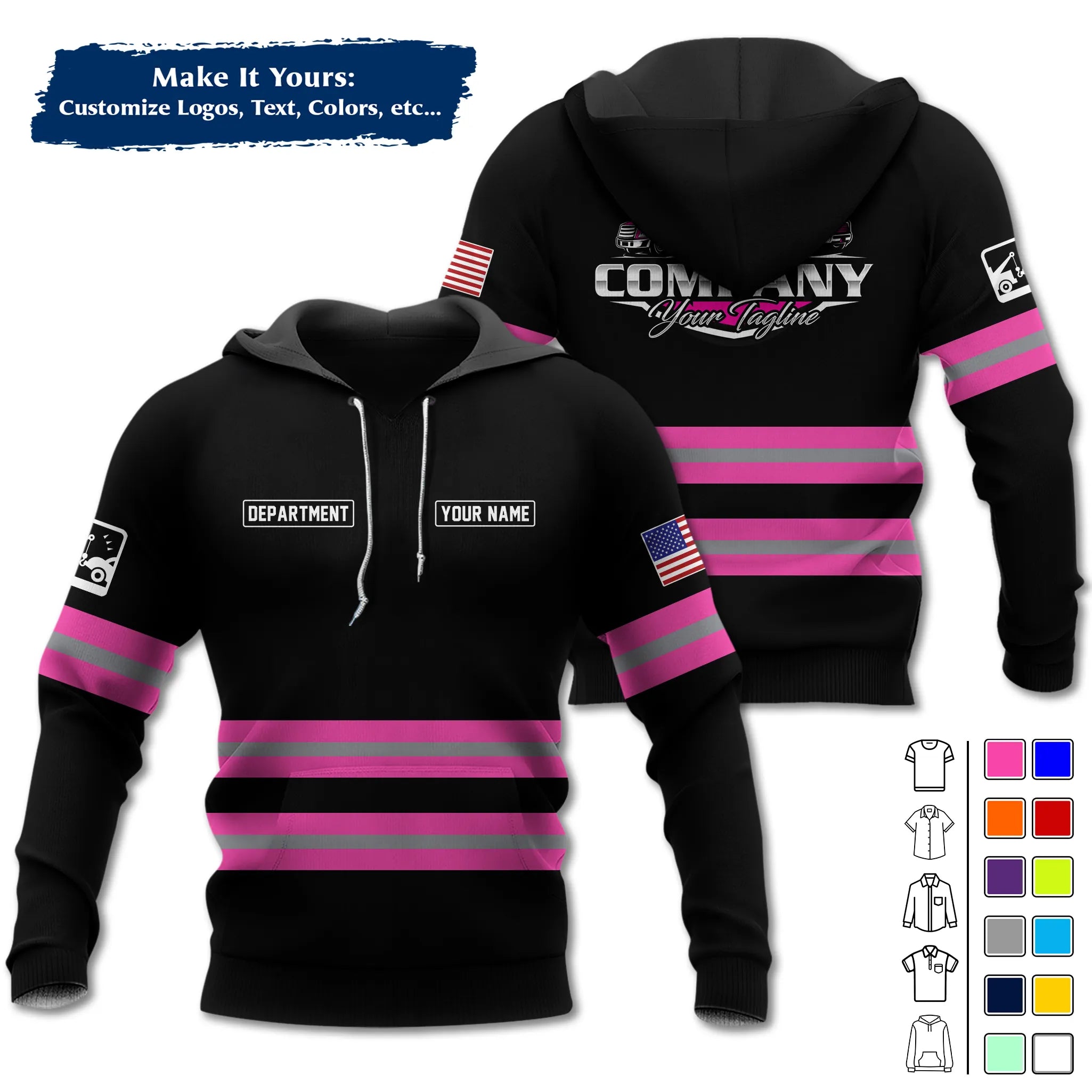 Custom Logo Trucker Apparel, Bulk Order Available, Personalized Gift for Trucking Business TRD11