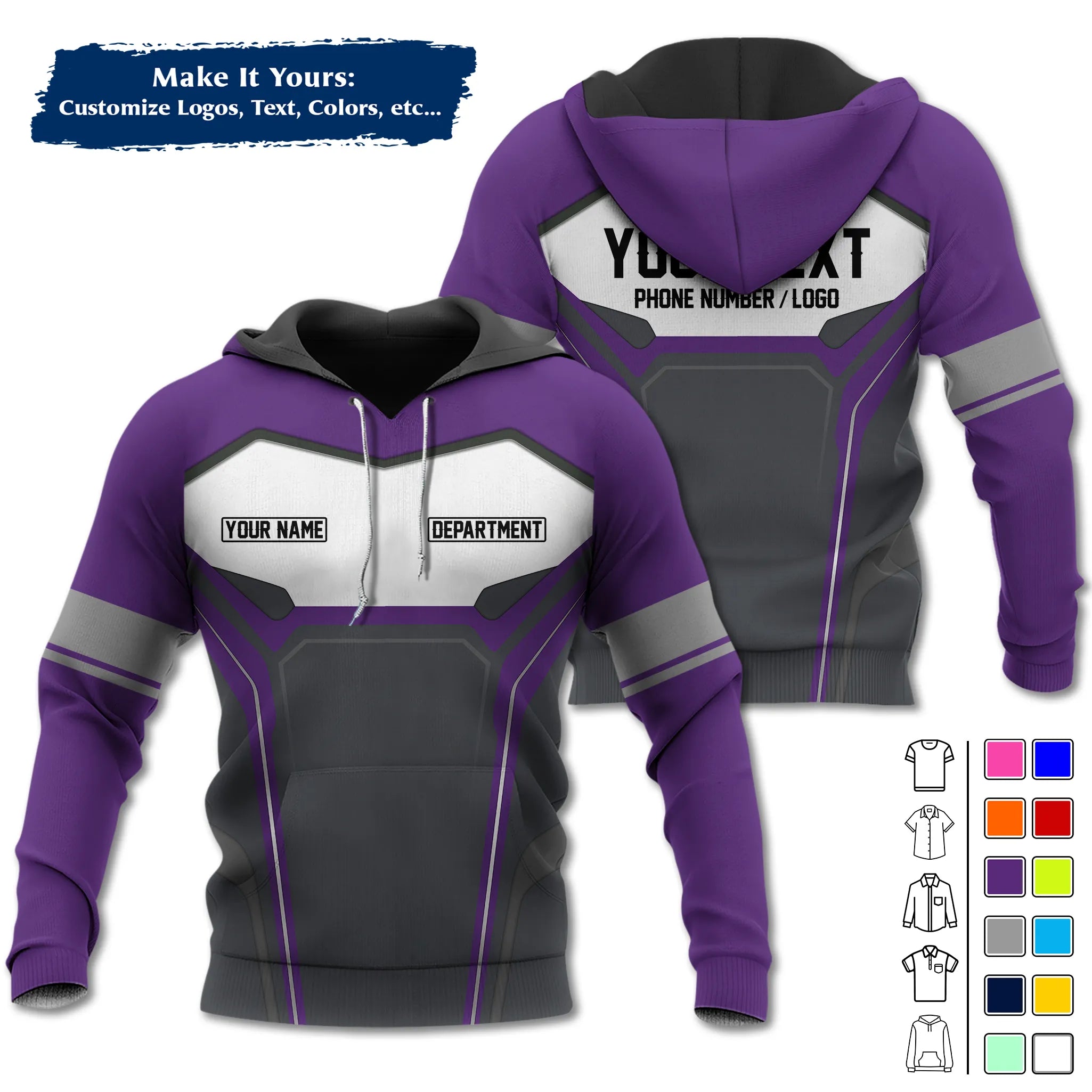 Custom Work Shirt & Uniform – Personalized with Company Logo, Name & Contact Inf UNF15