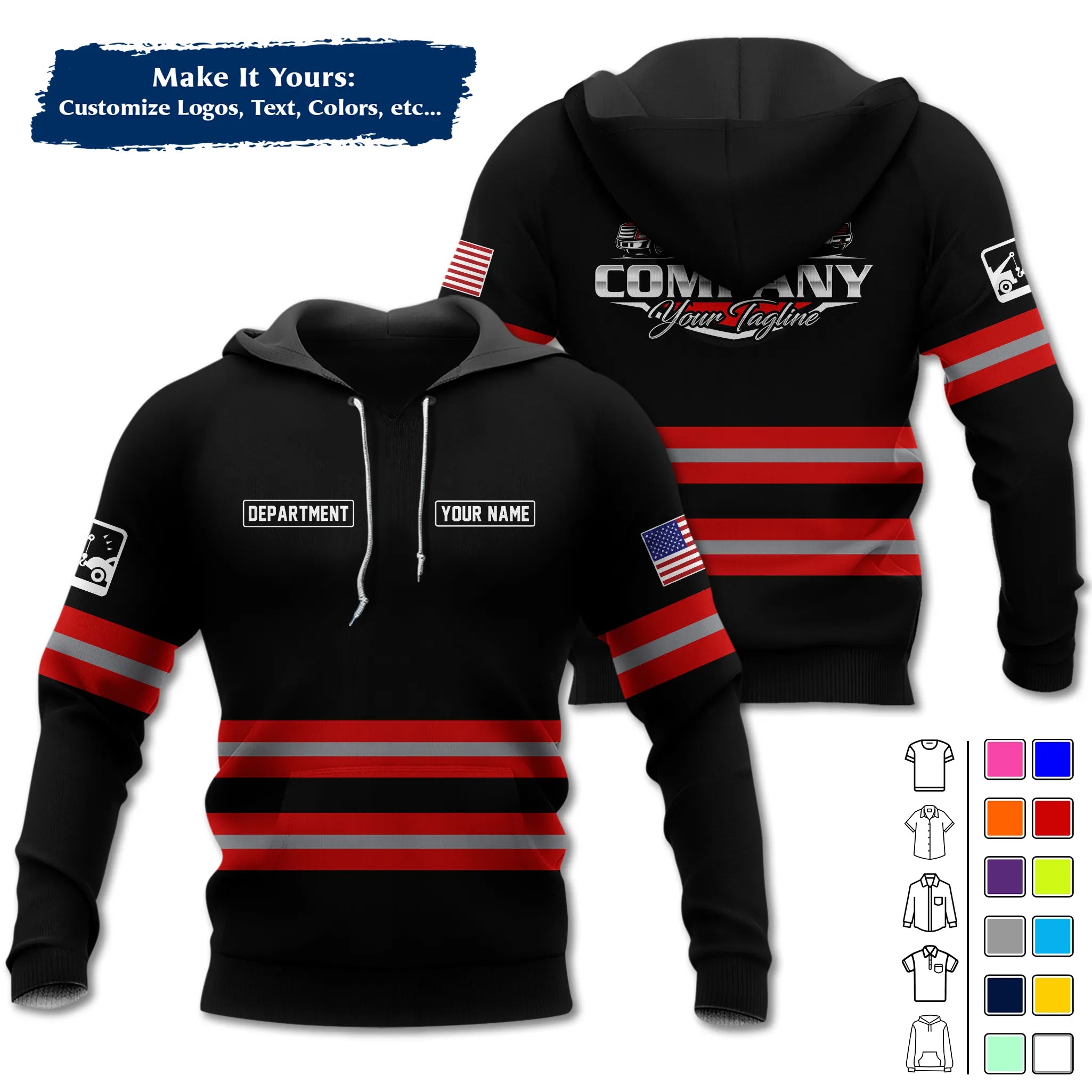 Custom Logo Trucker Apparel, Bulk Order Available, Personalized Gift for Trucking Business TRD11