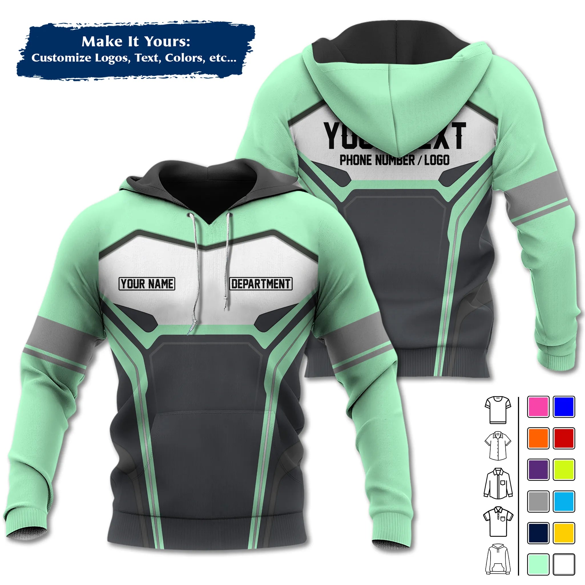 Custom Work Shirt & Uniform – Personalized with Company Logo, Name & Contact Inf UNF15