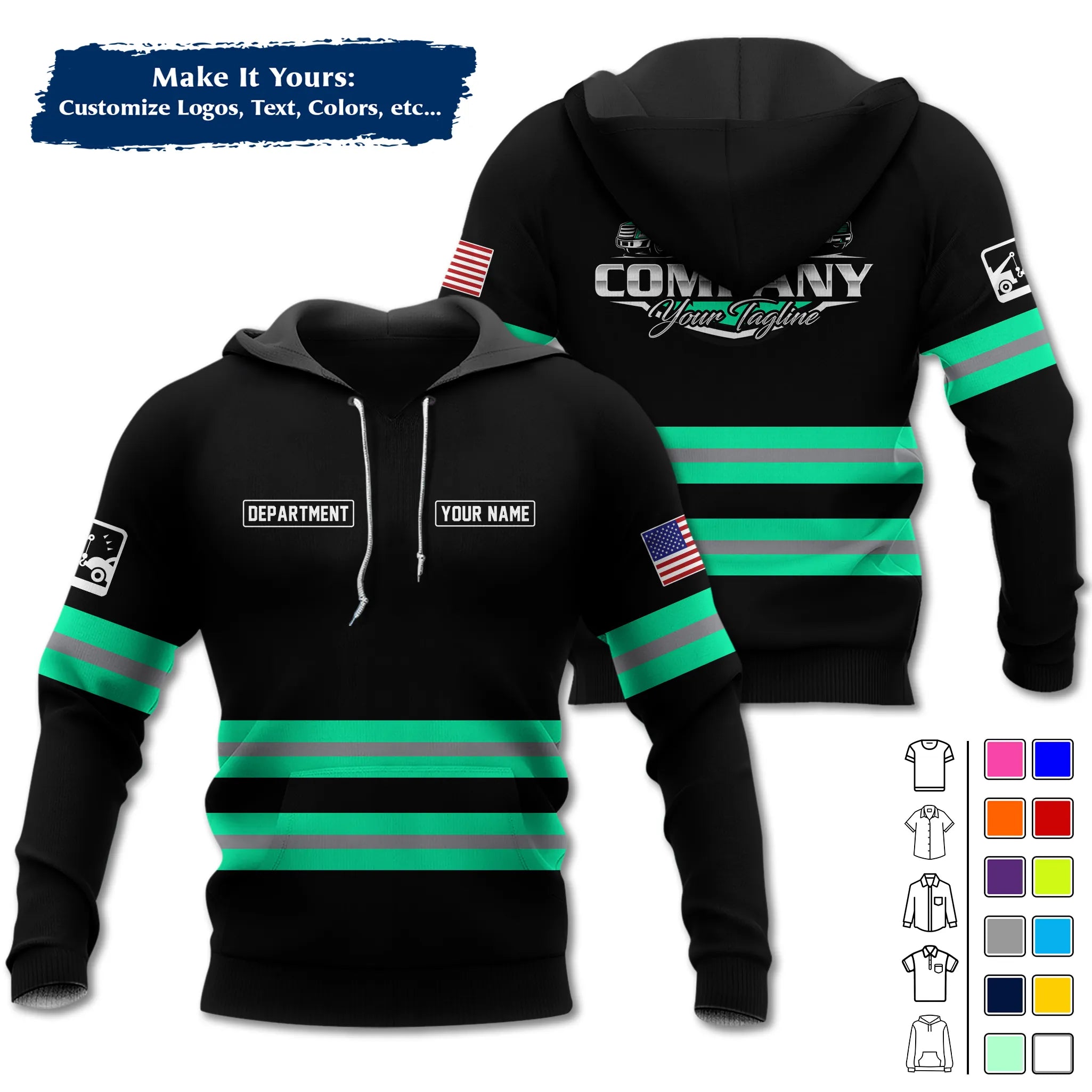 Custom Logo Trucker Apparel, Bulk Order Available, Personalized Gift for Trucking Business TRD11