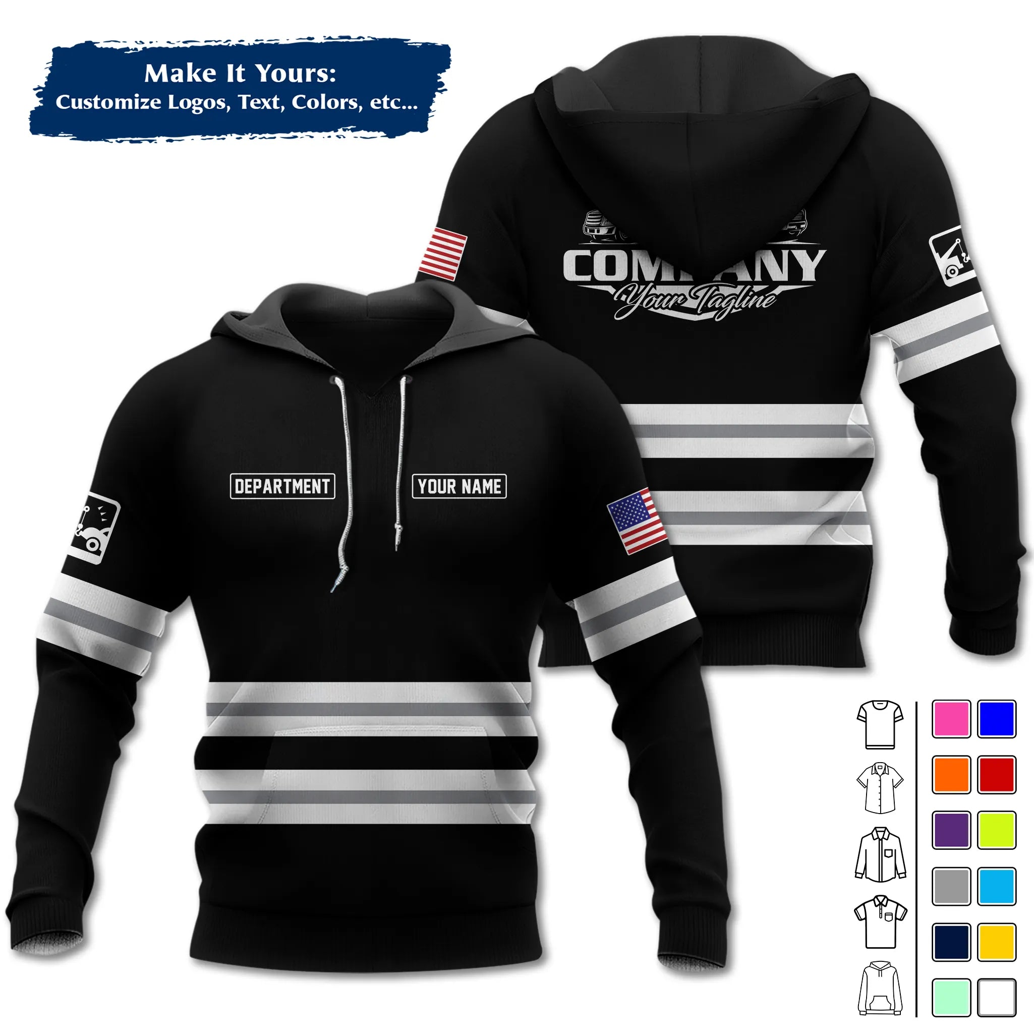 Custom Logo Trucker Apparel, Bulk Order Available, Personalized Gift for Trucking Business TRD11