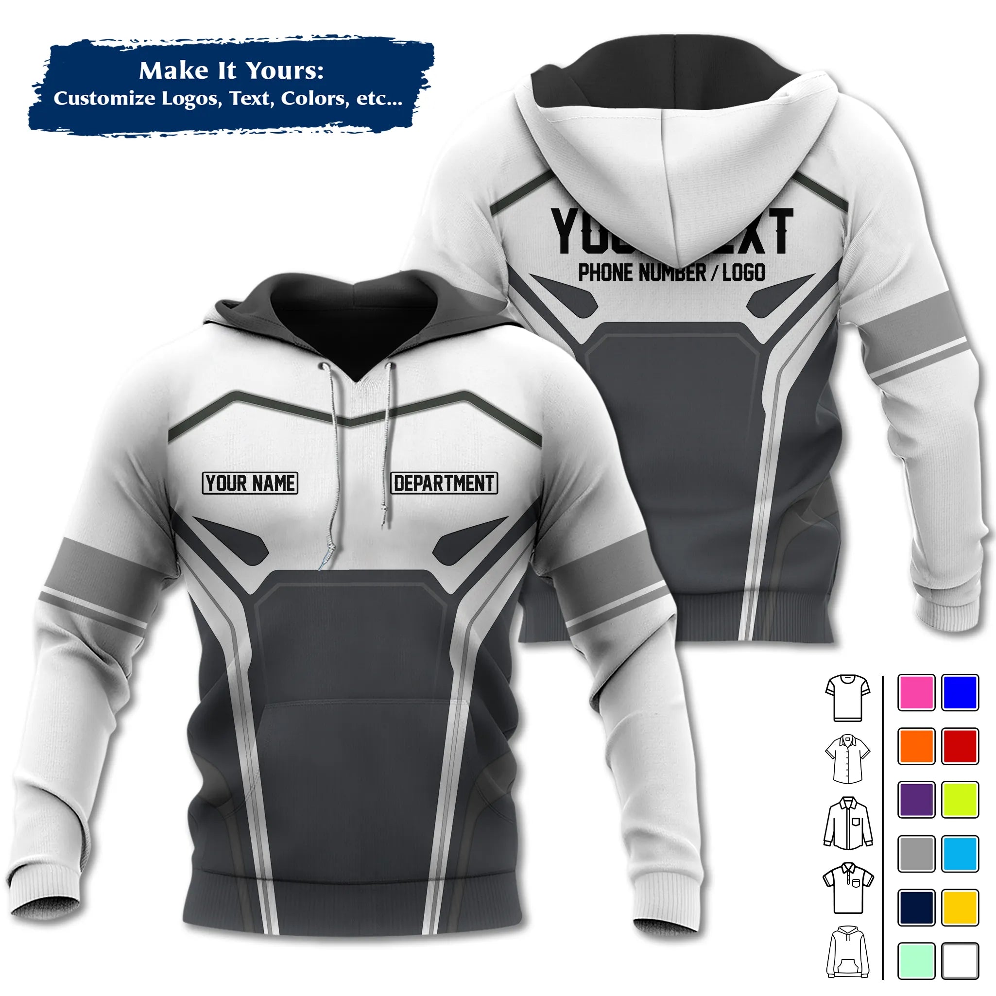 Custom Work Shirt & Uniform – Personalized with Company Logo, Name & Contact Inf UNF15