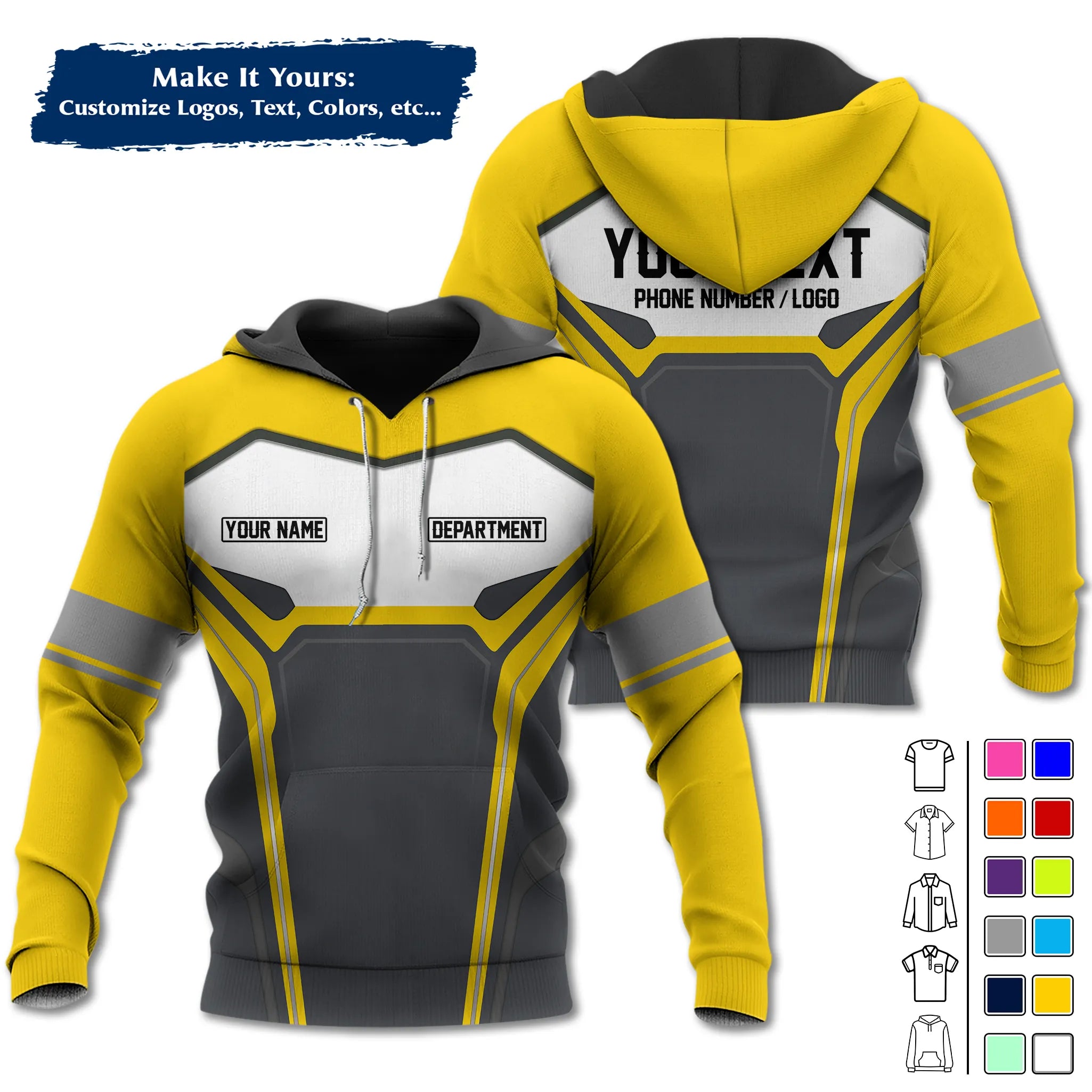 Custom Work Shirt & Uniform – Personalized with Company Logo, Name & Contact Inf UNF15