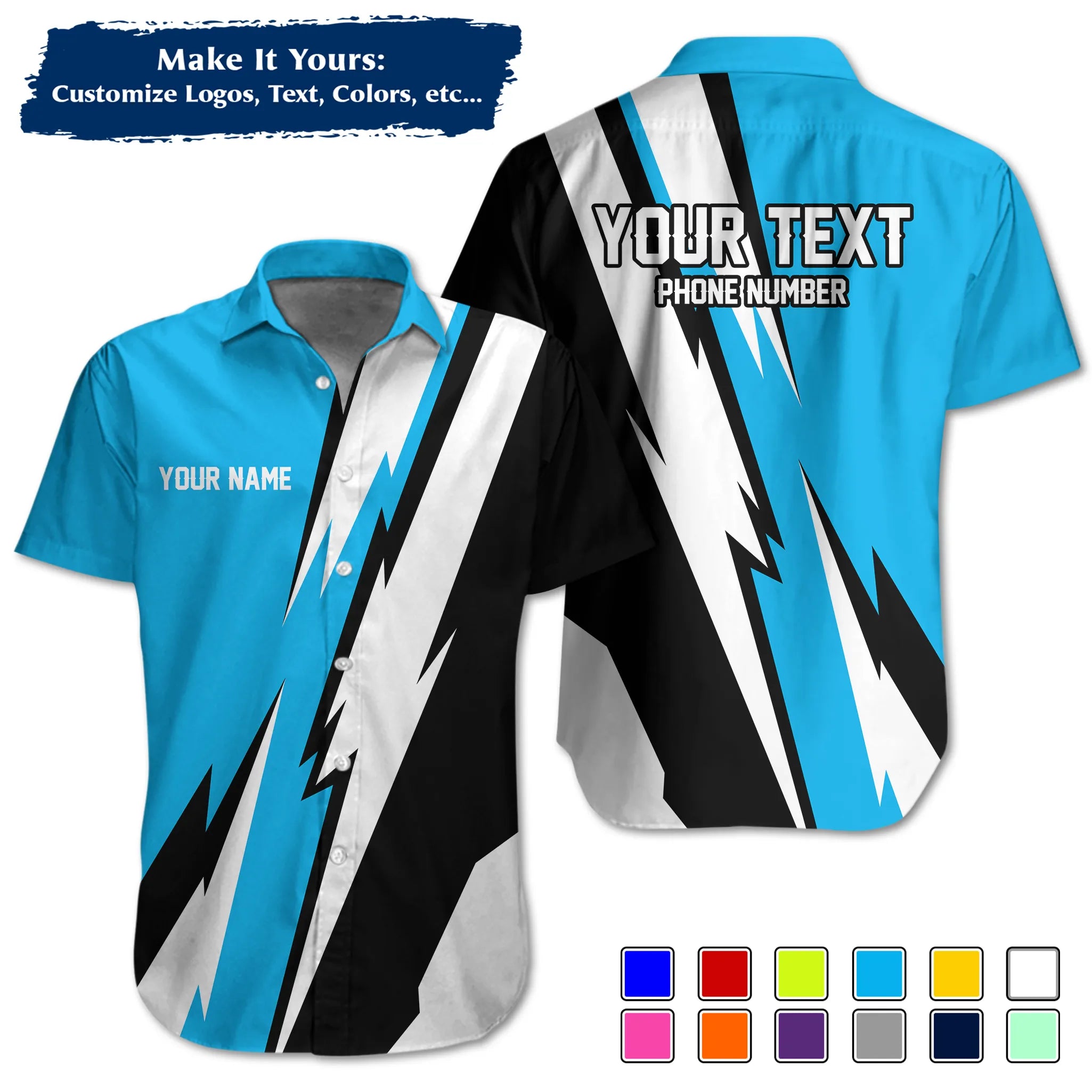 Custom Work Shirt & Uniform – Personalized with Company Logo, Name & Contact Inf UNF13