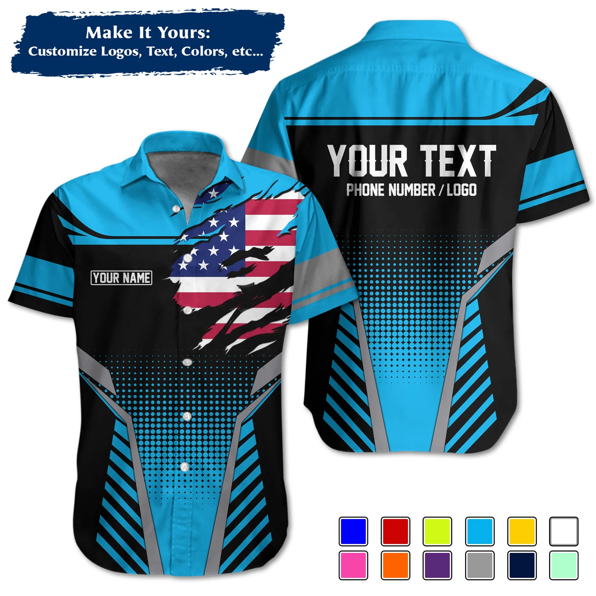 Custom Work Shirt & Uniform – Personalized with Company Logo, Name & Contact Inf UNF14