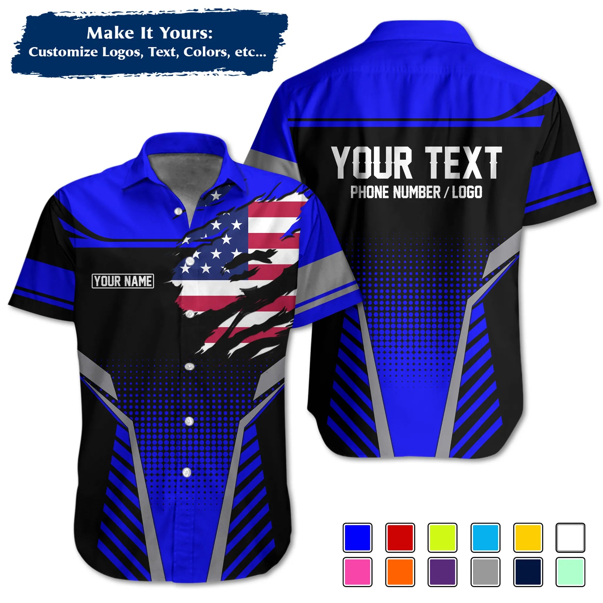 Custom Work Shirt & Uniform – Personalized with Company Logo, Name & Contact Inf UNF14