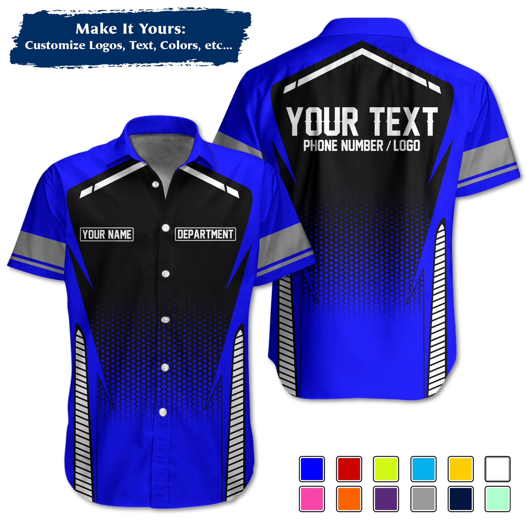 Custom Work Shirt & Uniform – Personalized with Company Logo, Name & Contact Inf UNF12