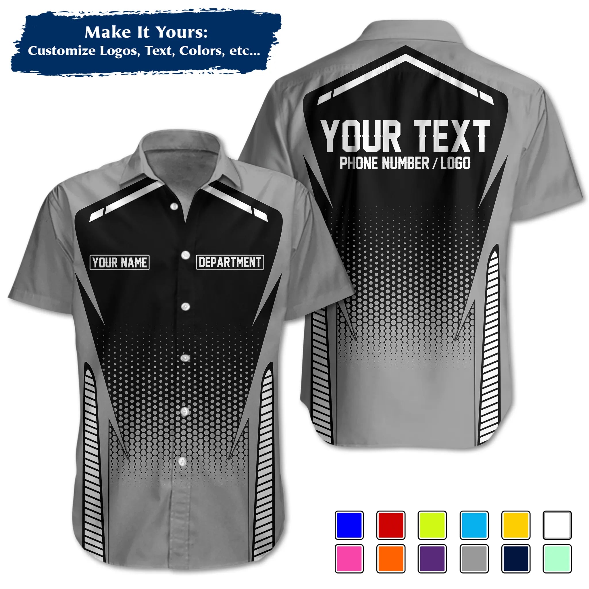 Custom Work Shirt & Uniform – Personalized with Company Logo, Name & Contact Inf UNF12