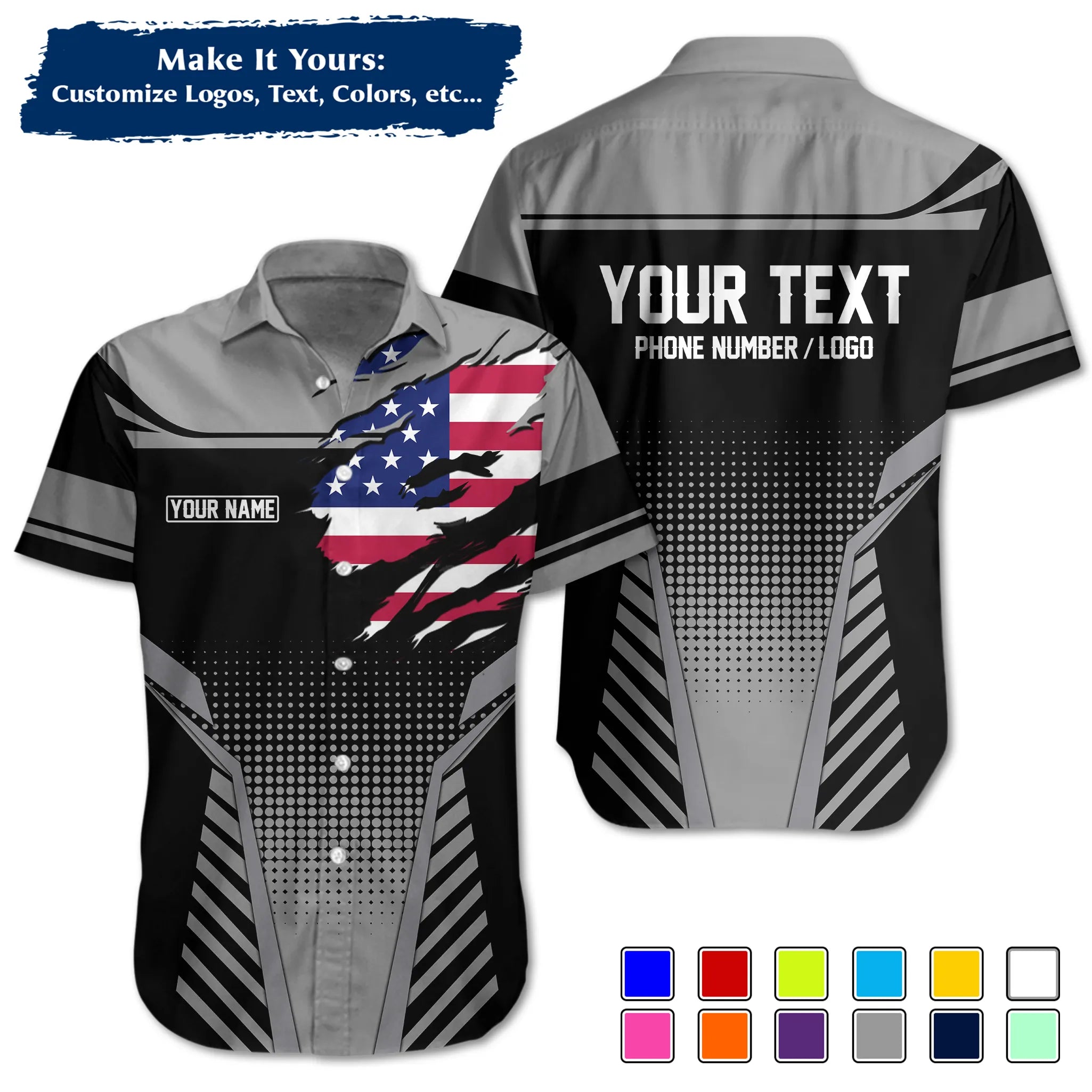 Custom Work Shirt & Uniform – Personalized with Company Logo, Name & Contact Inf UNF14
