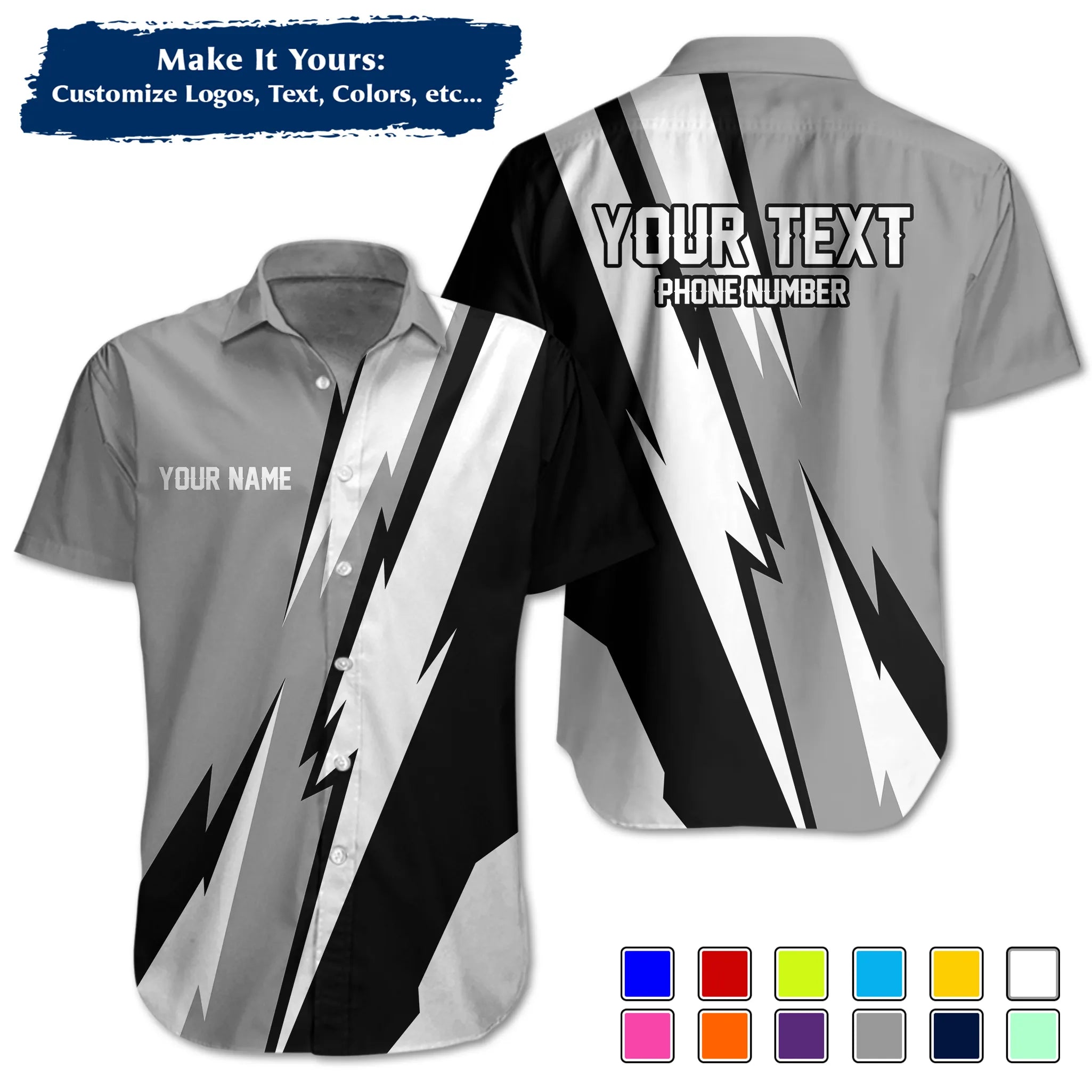 Custom Work Shirt & Uniform – Personalized with Company Logo, Name & Contact Inf UNF13