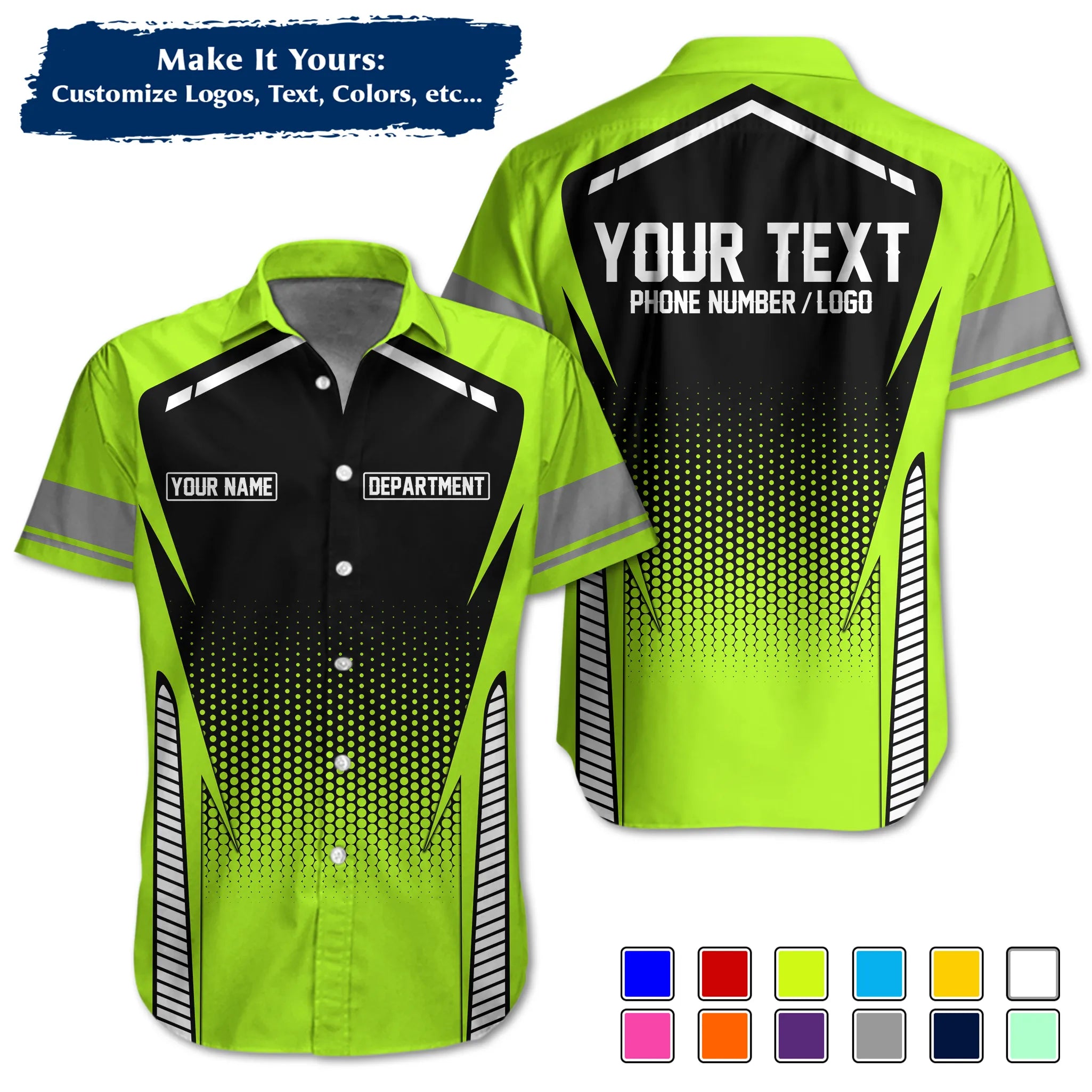 Custom Work Shirt & Uniform – Personalized with Company Logo, Name & Contact Inf UNF12