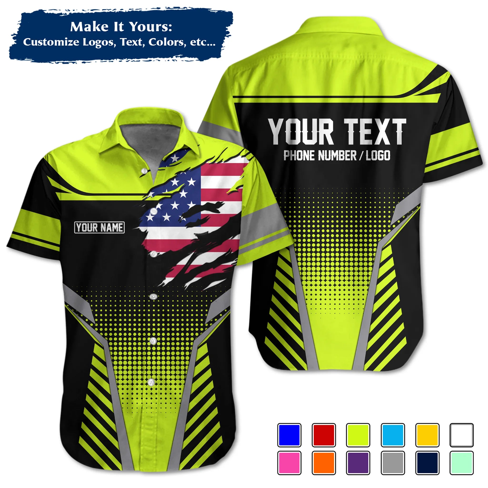 Custom Work Shirt & Uniform – Personalized with Company Logo, Name & Contact Inf UNF14